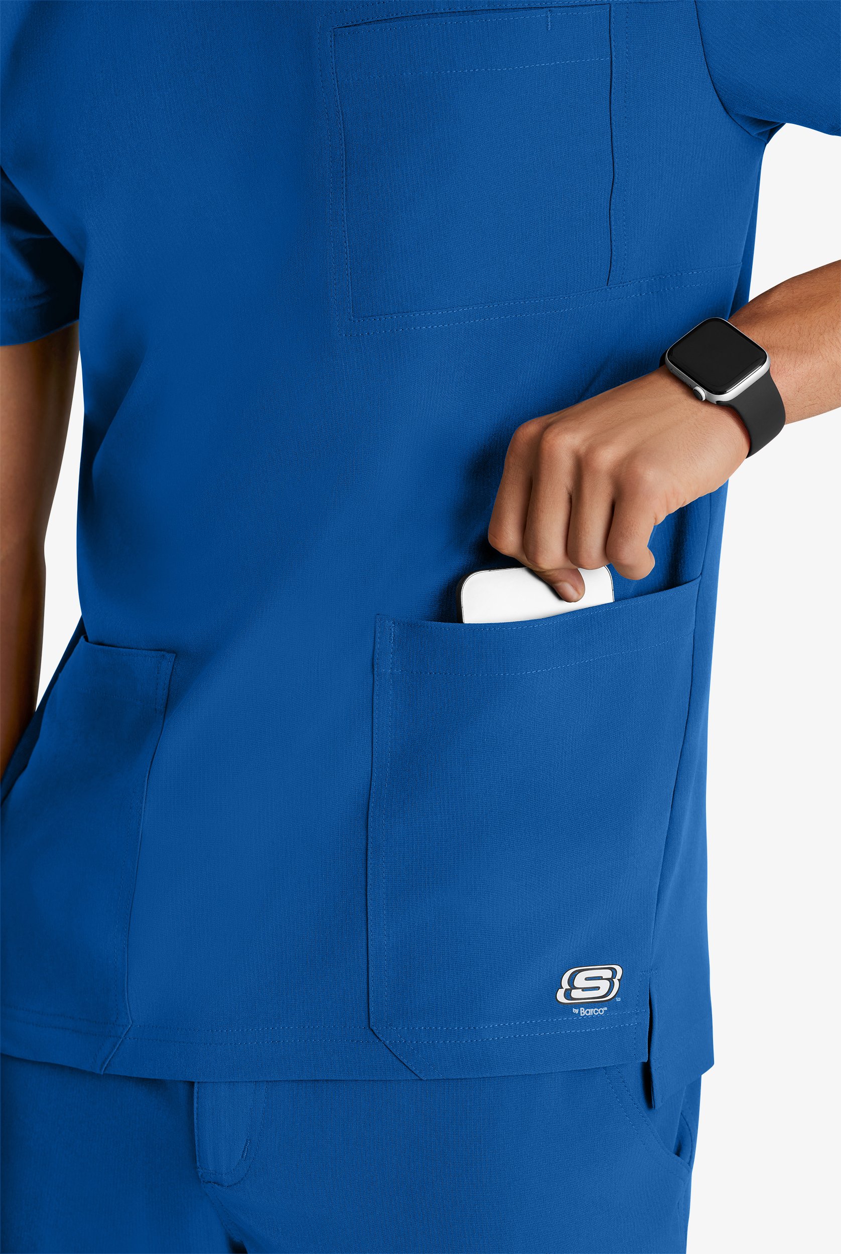 Skechers by Barco Thesis Men's 3-Pocket STRETCH Tuck In V-Neck Scrub Top