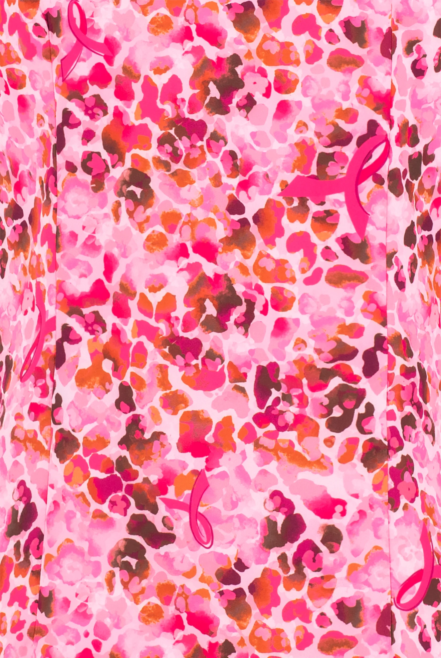 koi Lite Floral Safari Awareness Women's 2-Pocket STRETCH Y-Neck Print Scrub Top