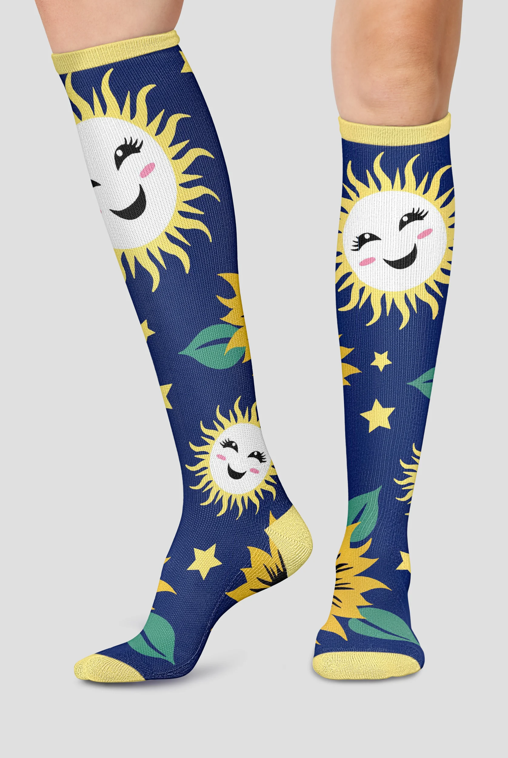 Cherokee Sunflower Power Women's 10-15 mmHg Light Compression Socks