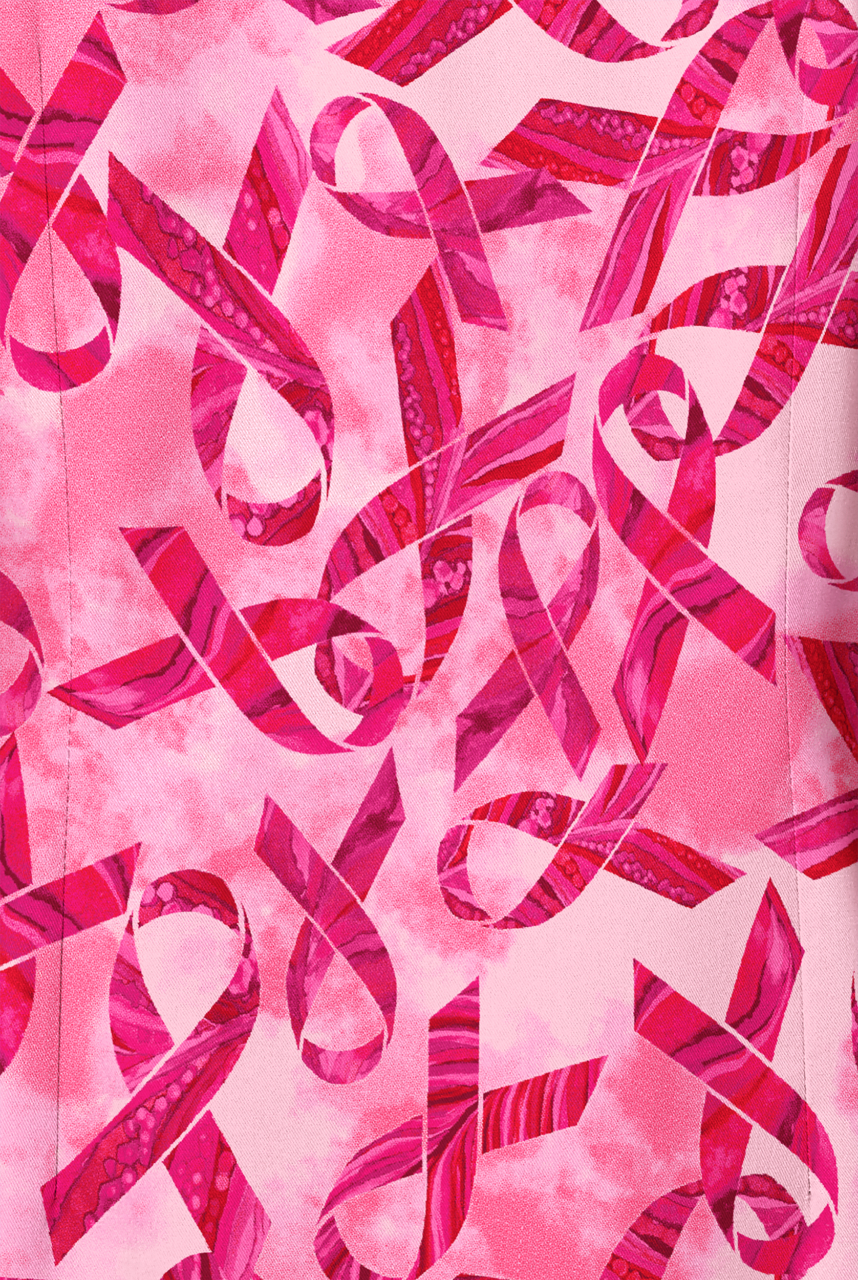 Chaqueta médica estampada Butter-Soft STRETCH Pink Courage Fuchsia con botones a presión y 3 bolsillos para mujer