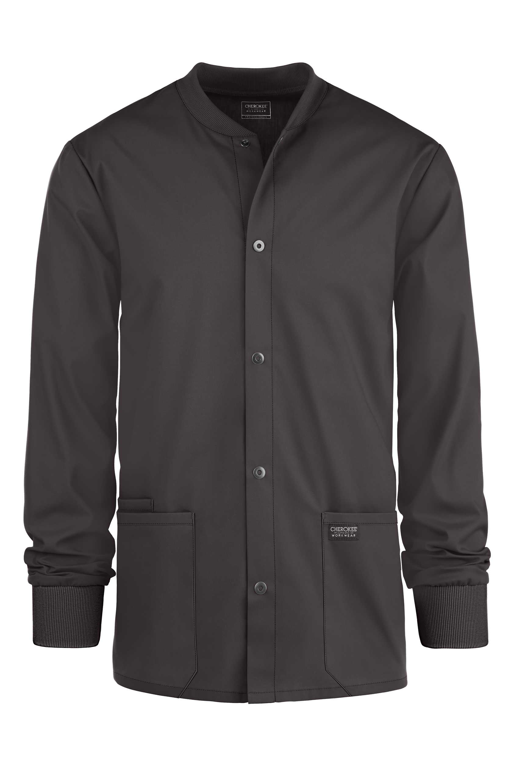 Cherokee Workwear Professionals Men's 3-Pocket STRETCH Snap Front Scrub Jacket