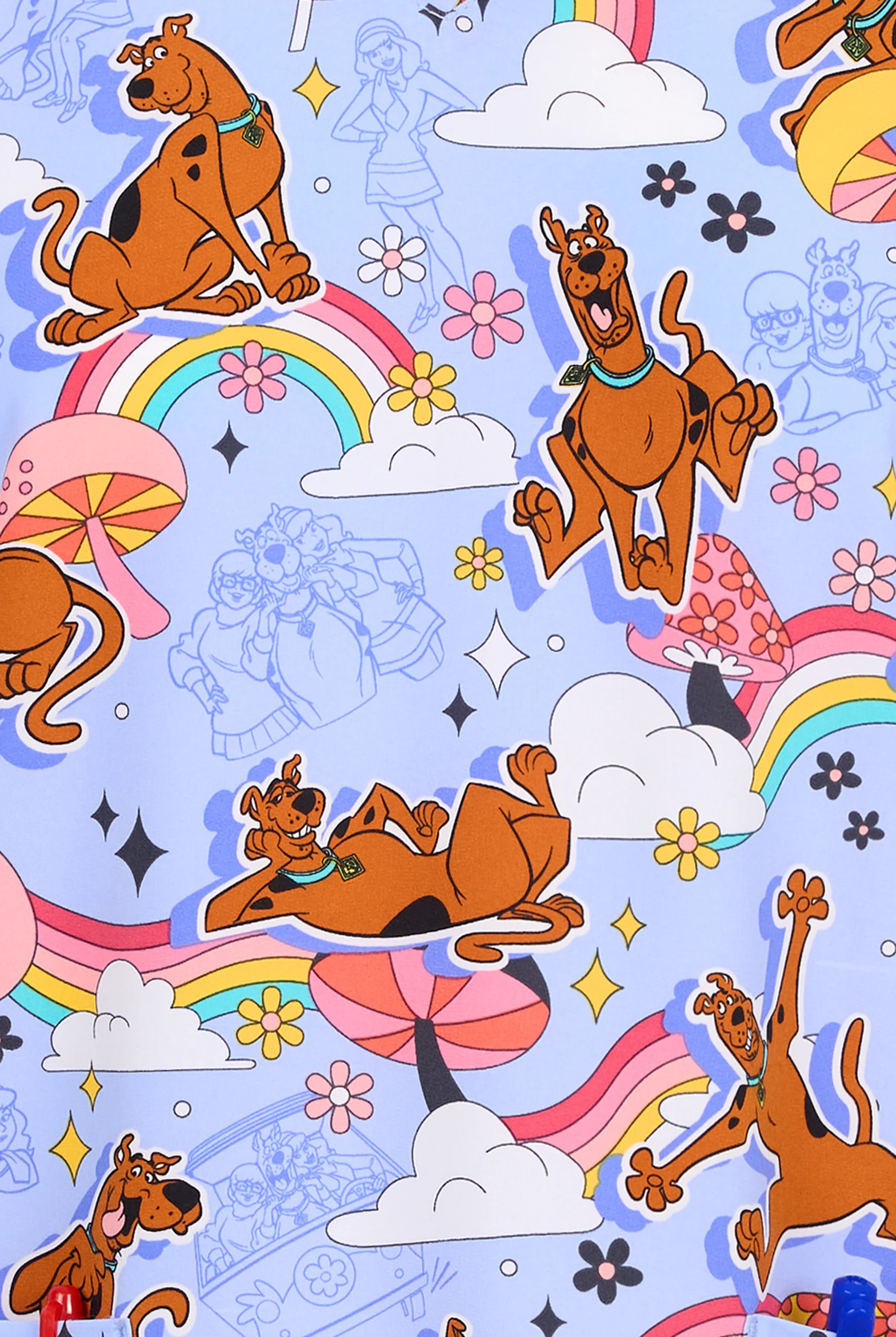 Tooniforms Scooby-Doo I Found A Clue Women's 2-Pocket STRETCH V-Neck Print Scrub Top