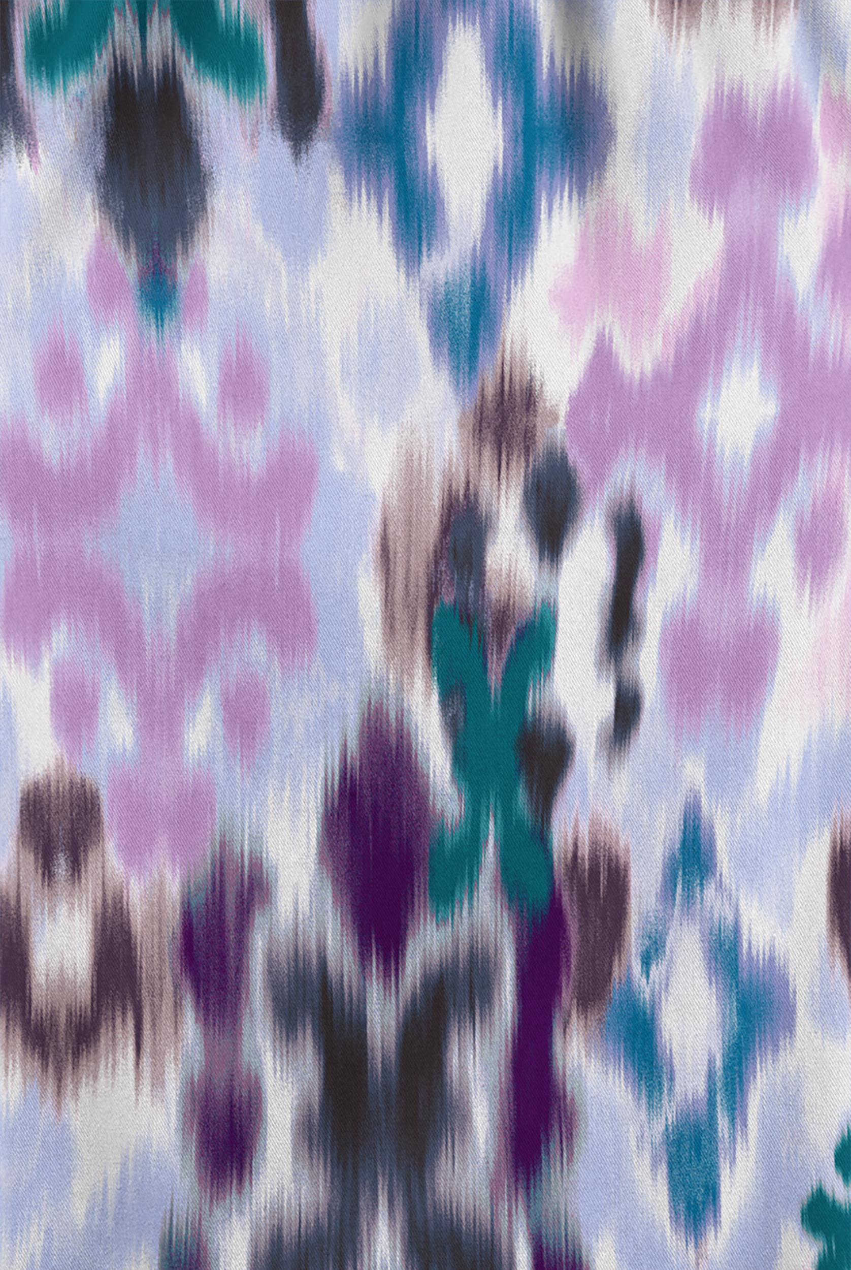 Butter-Soft STRETCH Varna Ikat Orchid Women's 6-Pocket Peasant Style Print Scrub Top