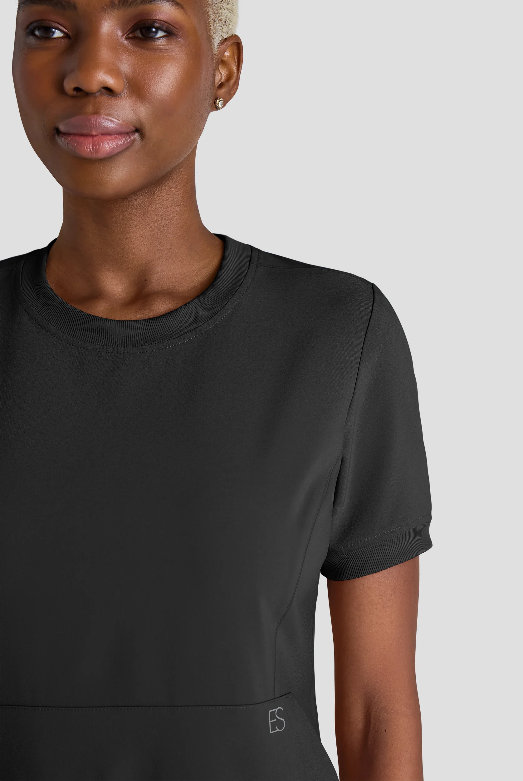 Easy STRETCH Anya Women's 2-Pocket Relaxed Crew Neck Scrub Top