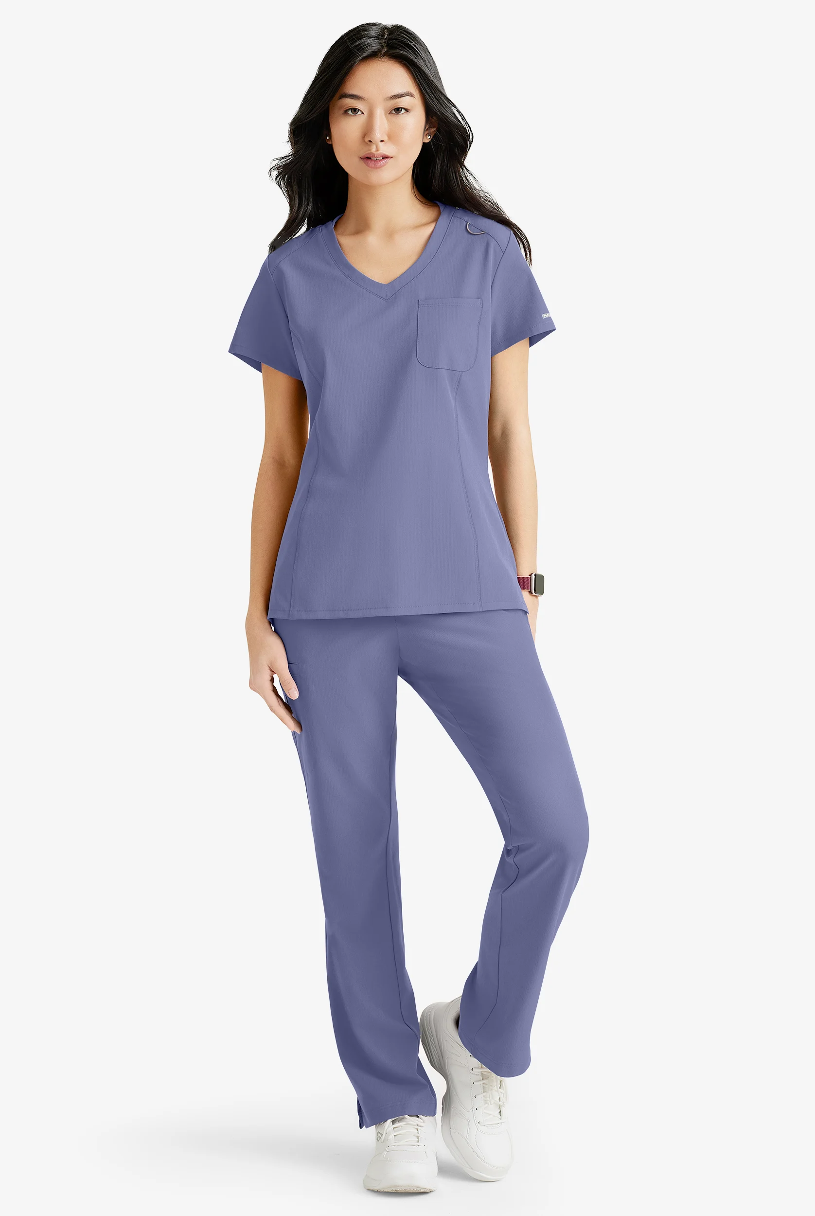 Skechers by Barco Dignity Women's 1-Pocket STRETCH Tuck In V-Neck Scrub Top