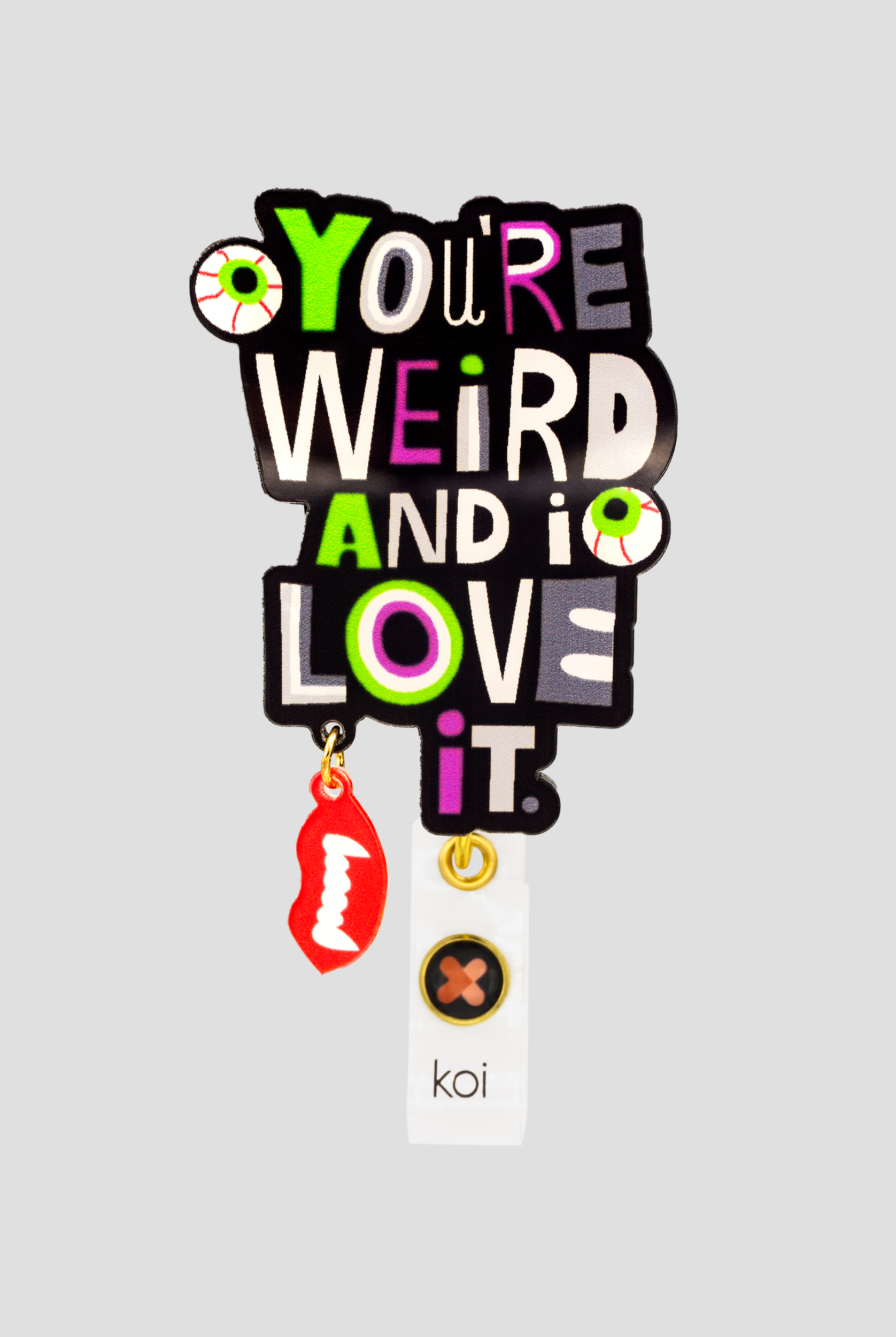 koi You're Weird ID Badge Reel