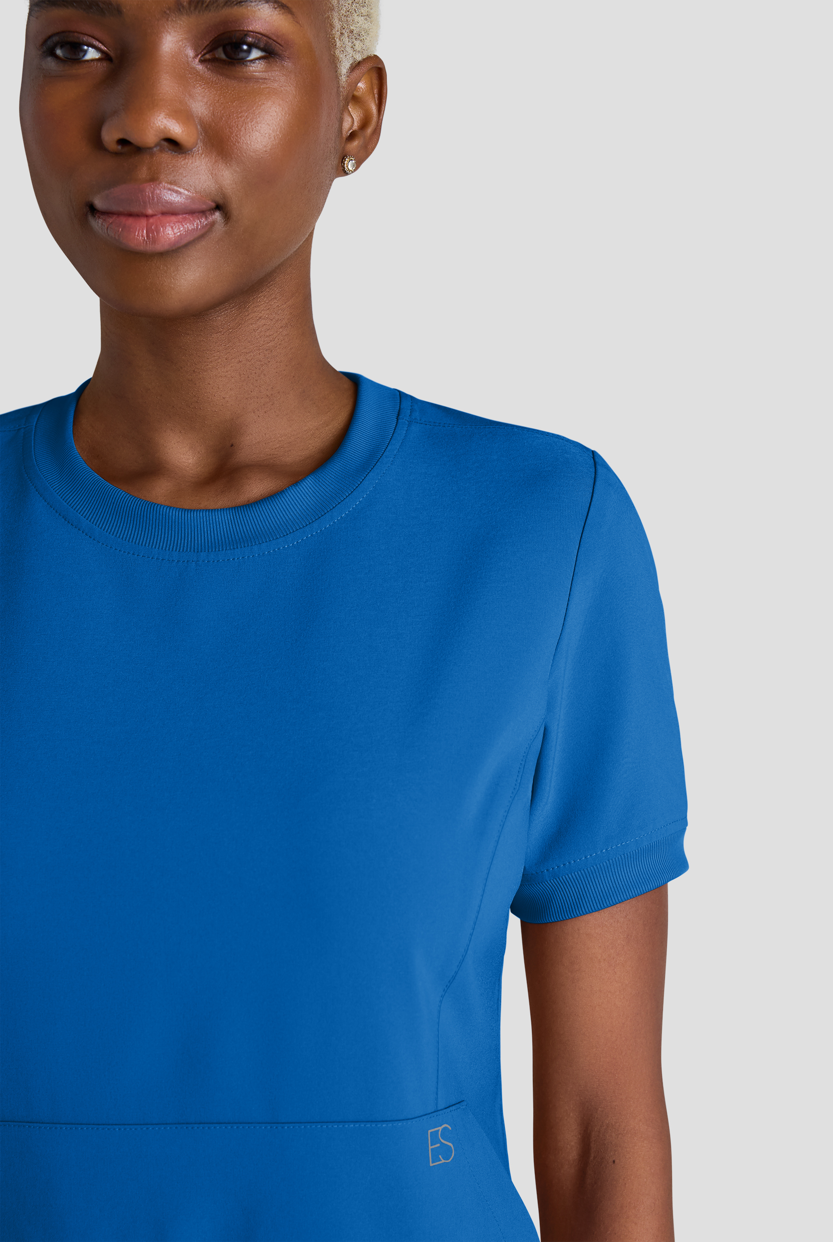 Easy STRETCH Anya Women's 2-Pocket Relaxed Crew Neck Scrub Top