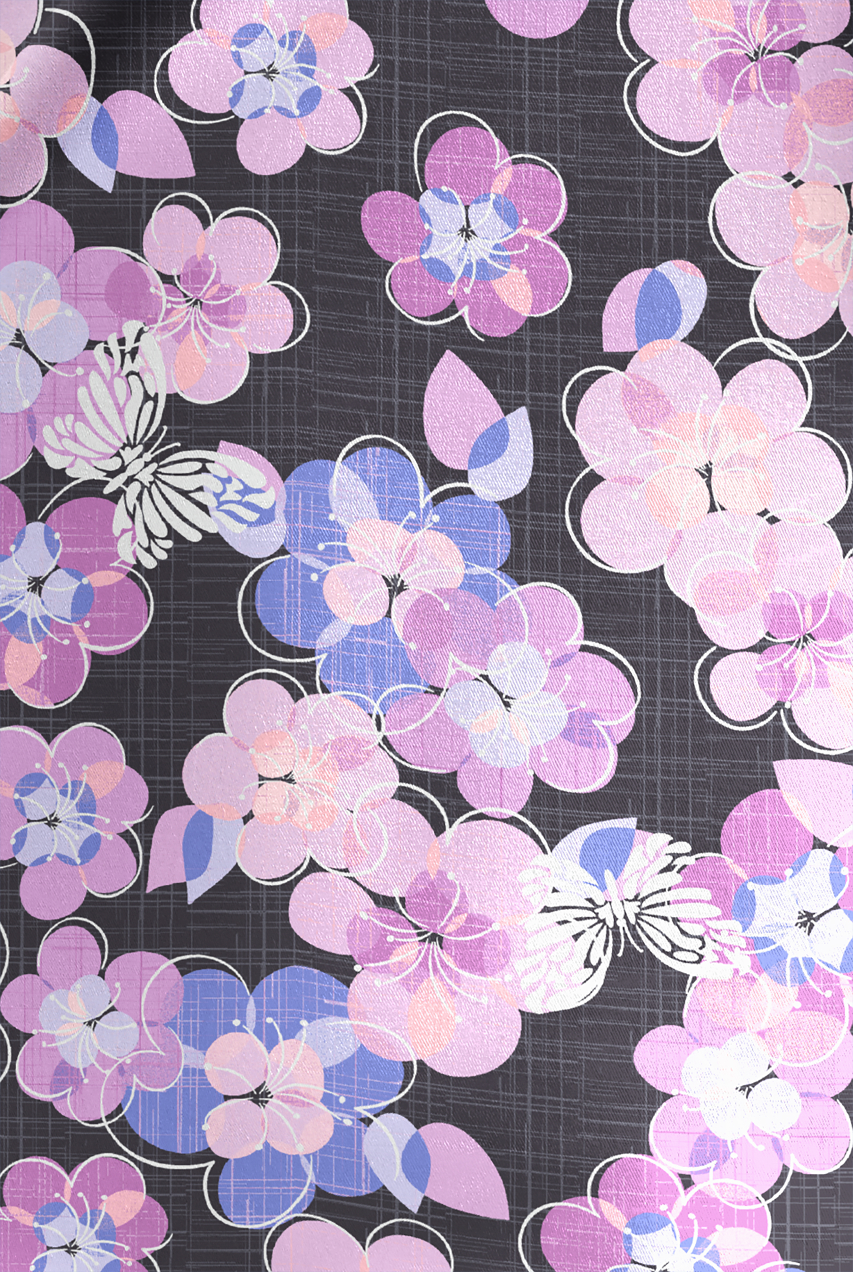 Butter-Soft STRETCH Blooms And Butterflies Pewter Women's 4-Pocket Crisscross Print Scrub Top