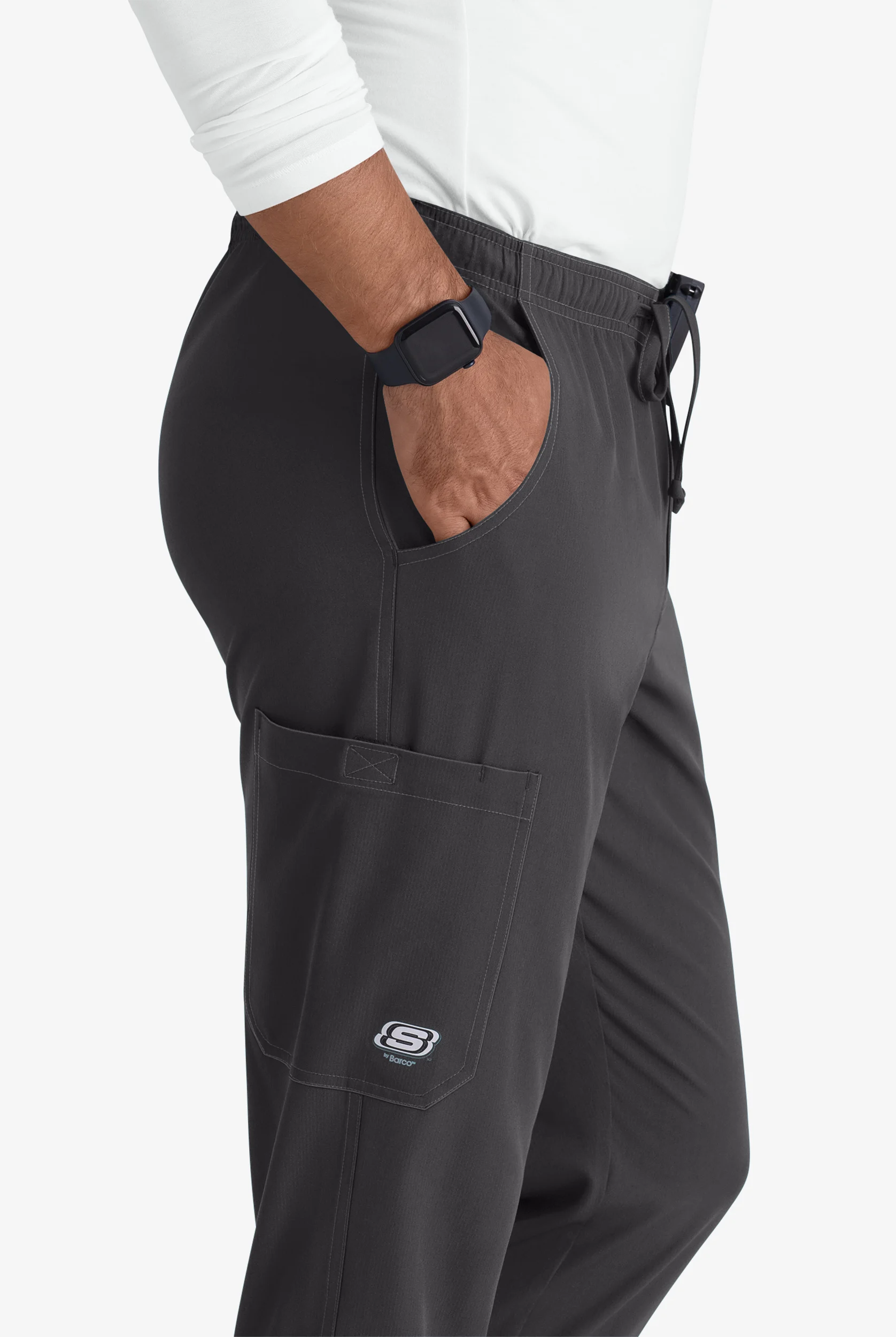 Skechers by Barco Structure Men's 3-Pocket STRETCH Cargo Jogger Scrub Pants - Short