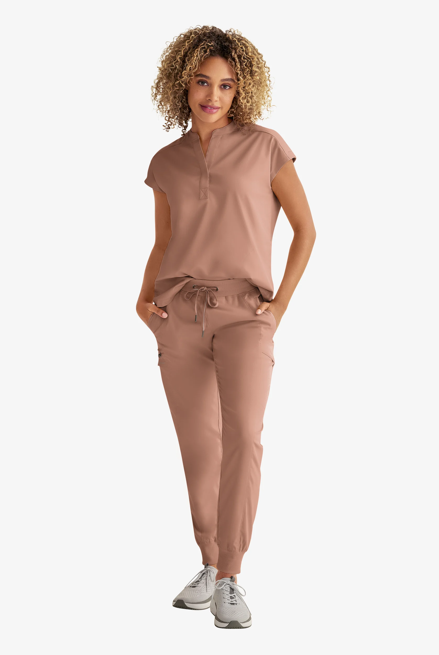 Healing Hands Purple Label Journey Women's 2-Pocket STRETCH Dolman Sleeve Mandarin Collar Scrub Top