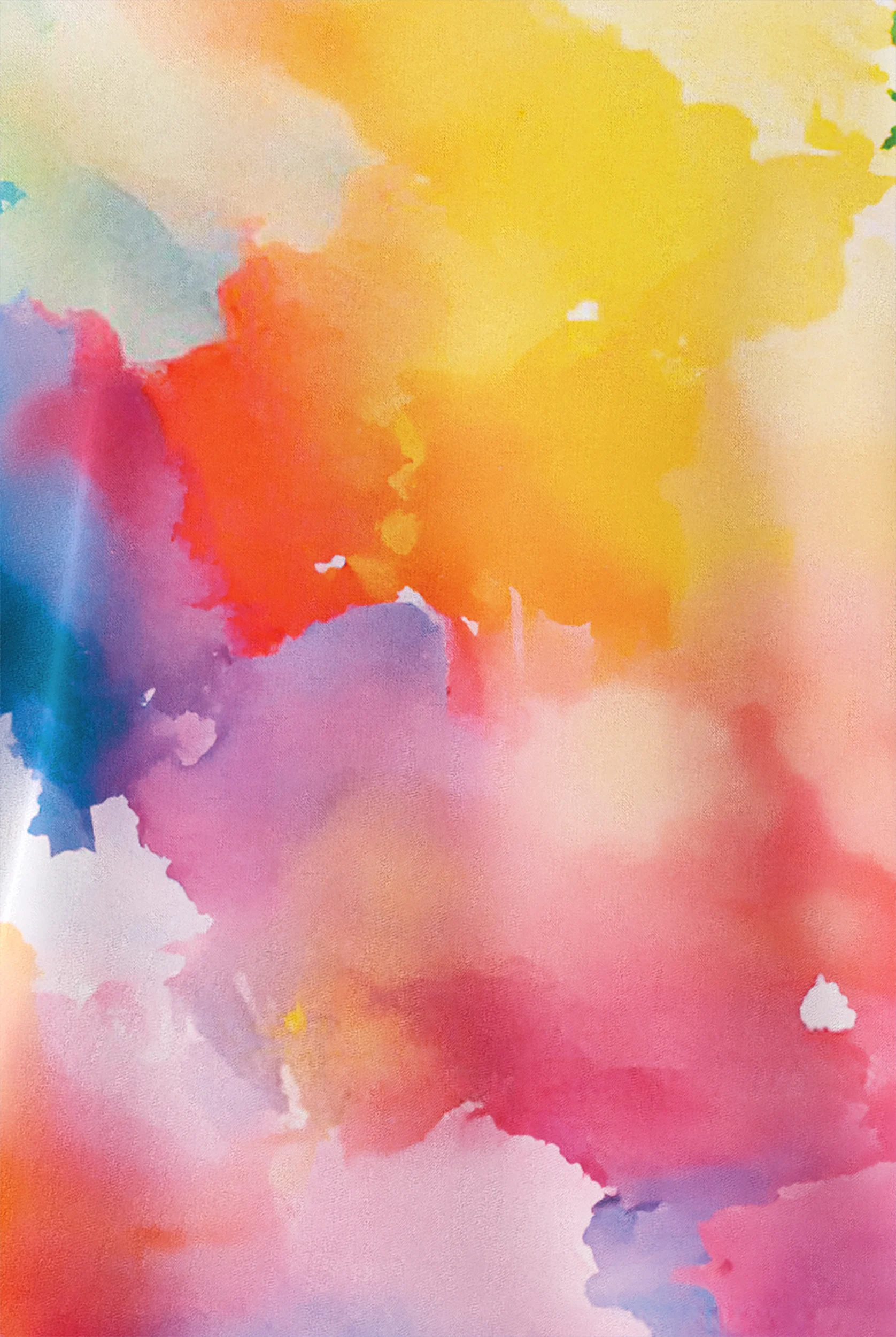 Easy STRETCH Vibrant Clouds Royal Leaf Women's V-Neck 2 Pocket Top