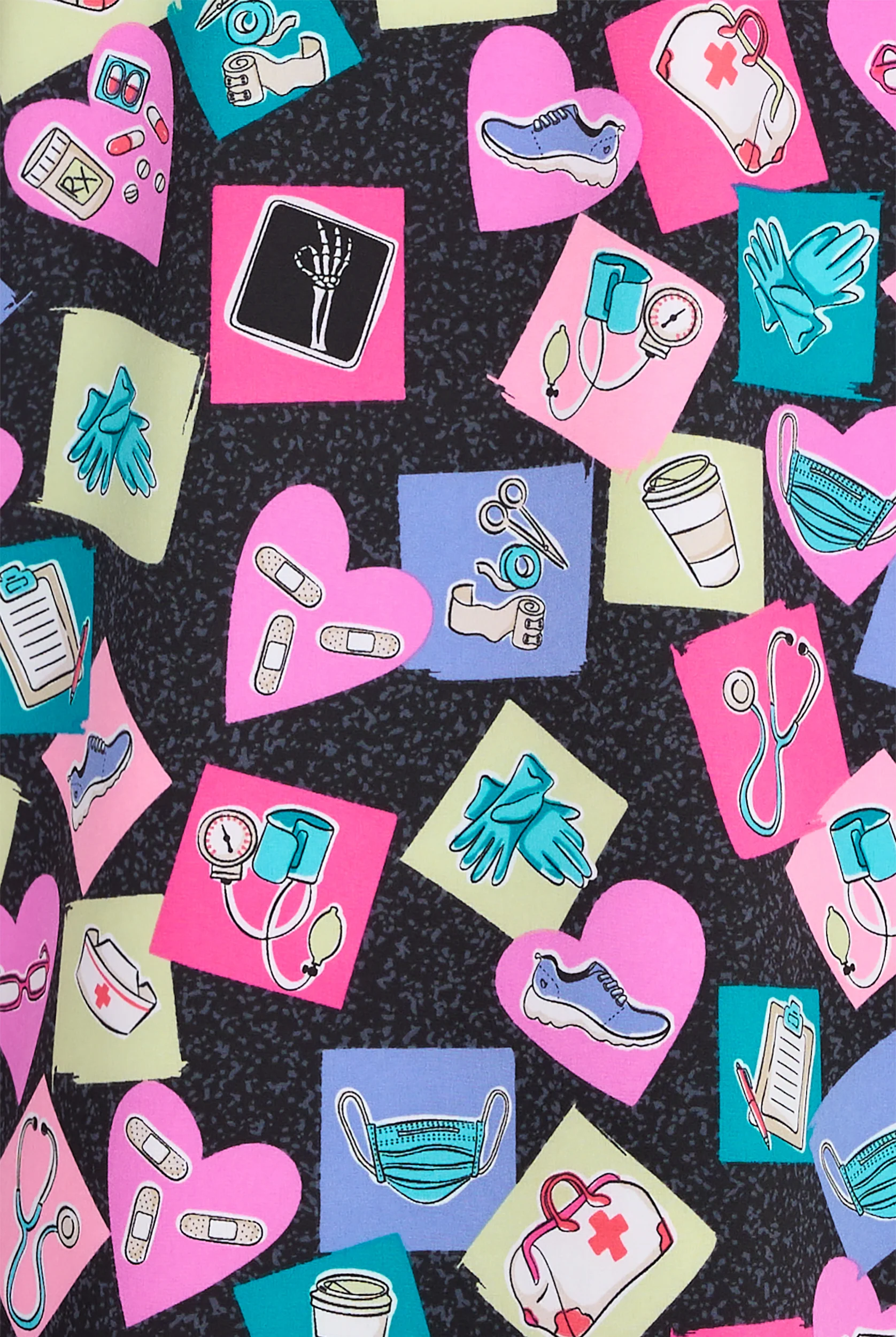 Cherokee Health-abet Women's 2-Pocket STRETCH Snap Front Print Scrub Jacket