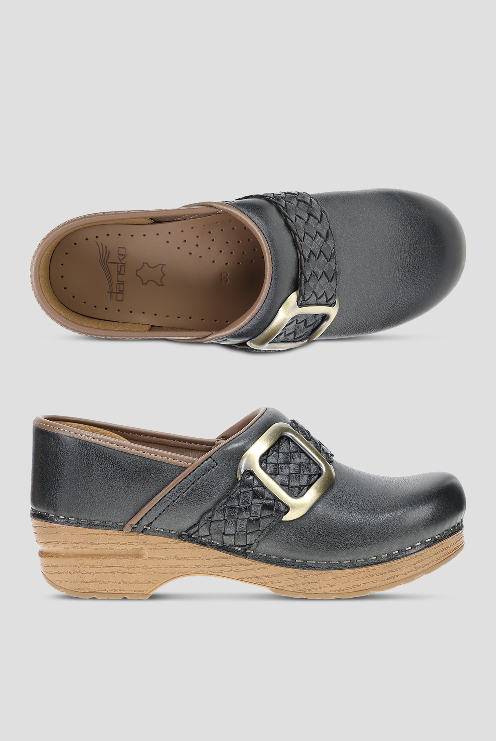 Dansko Women's Pro Braided Black Clogs