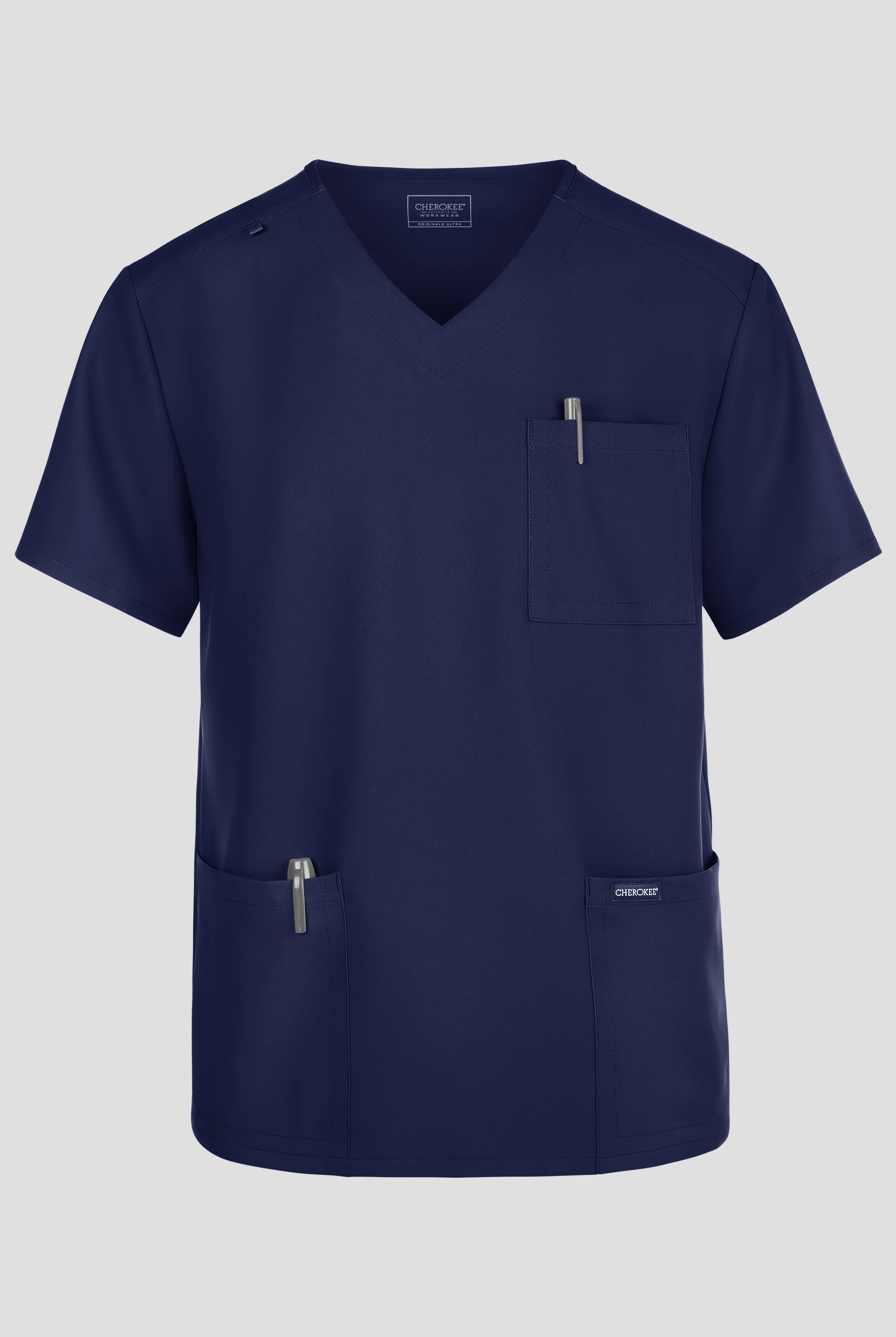 Camisa m&eacute;dica Cherokee Workwear Originals Ultra con cuello en V y 3 bolsillos para hombre