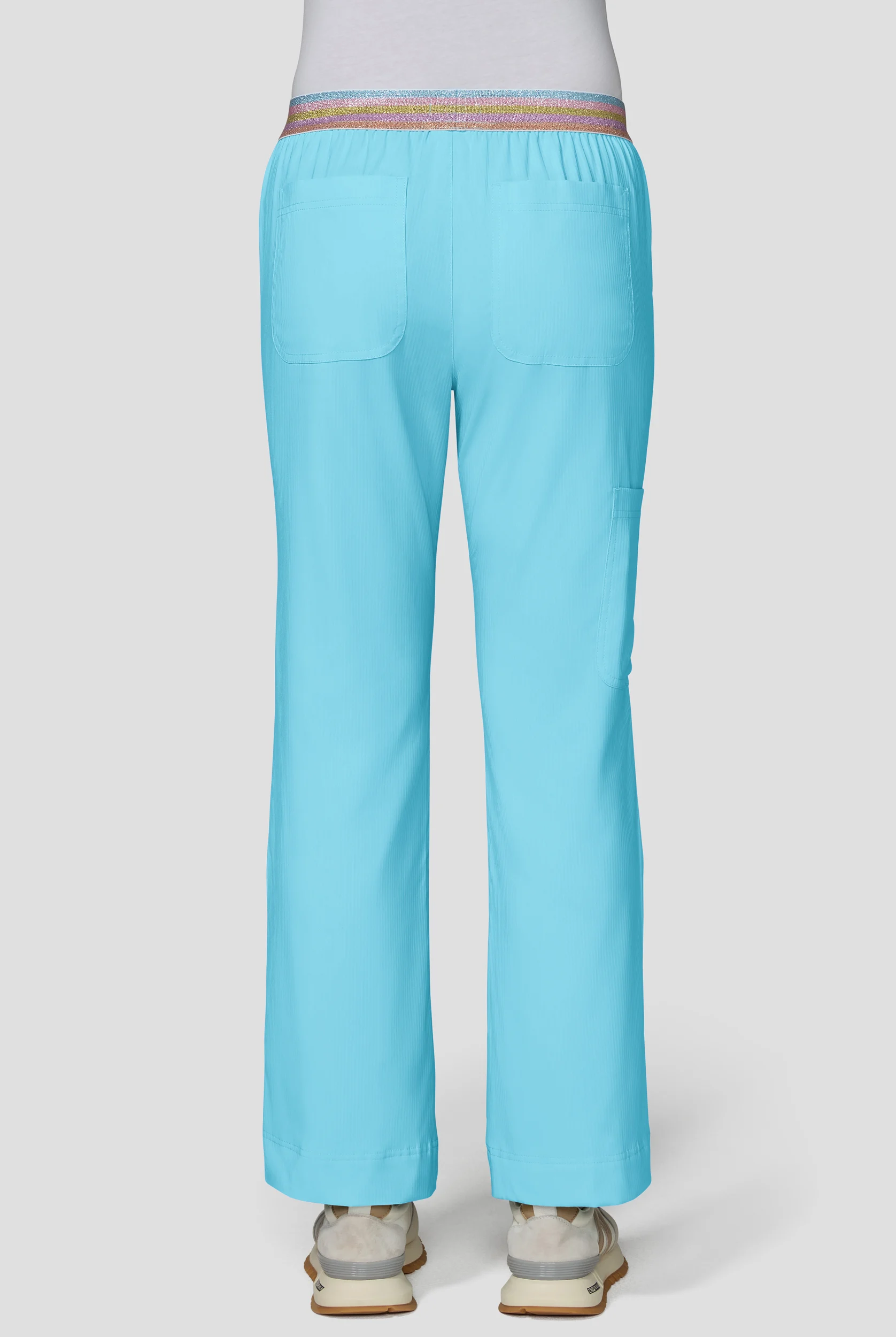 koi Lite&trade; Willow Women's 5-Pocket Rainbow Shimmer Trim Straight Leg Cargo Scrub Pant