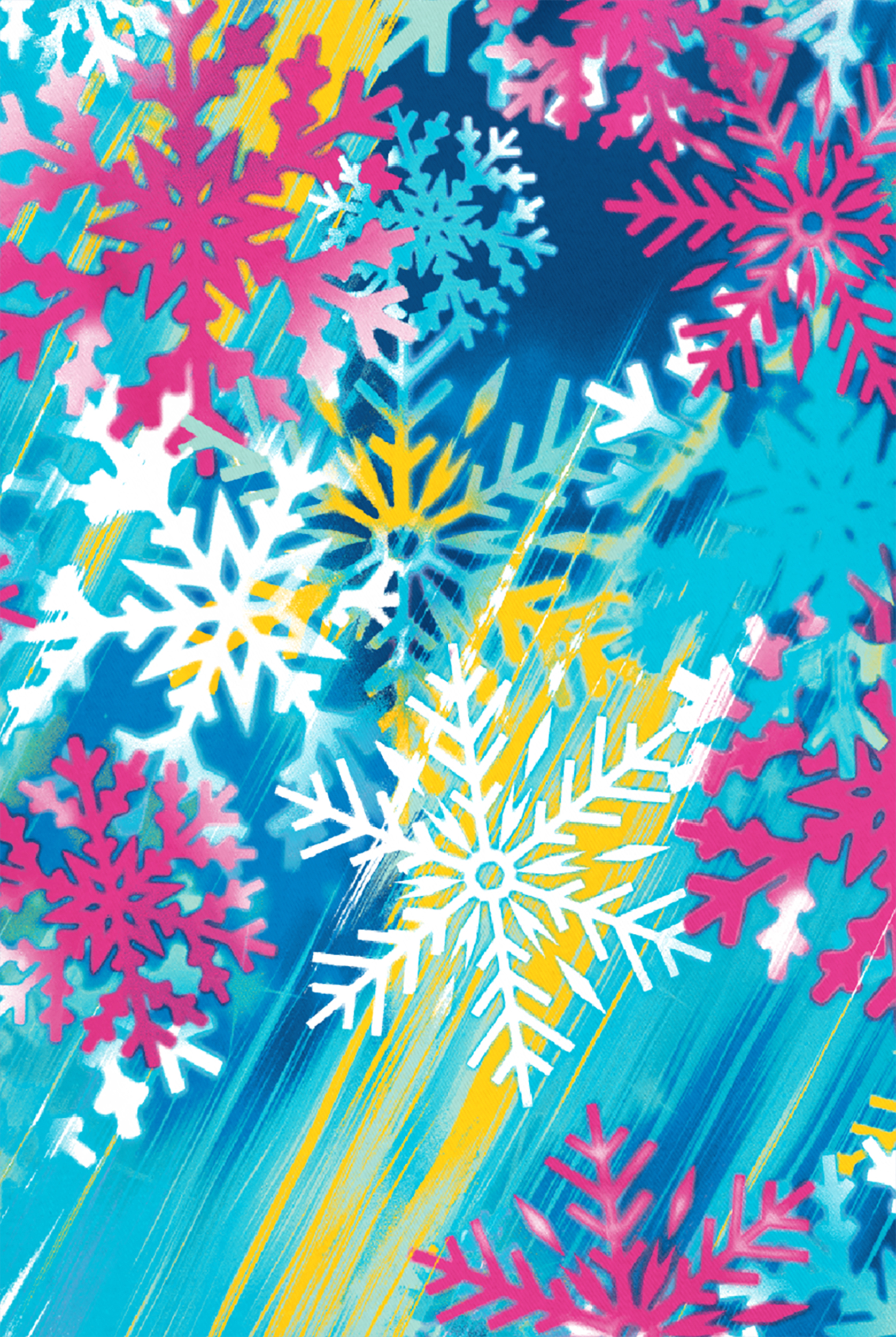 Butter-Soft STRETCH Big City Flurry Fuchsia Women's 1-Pocket Tuck-In V-Neck Print Scrub Top