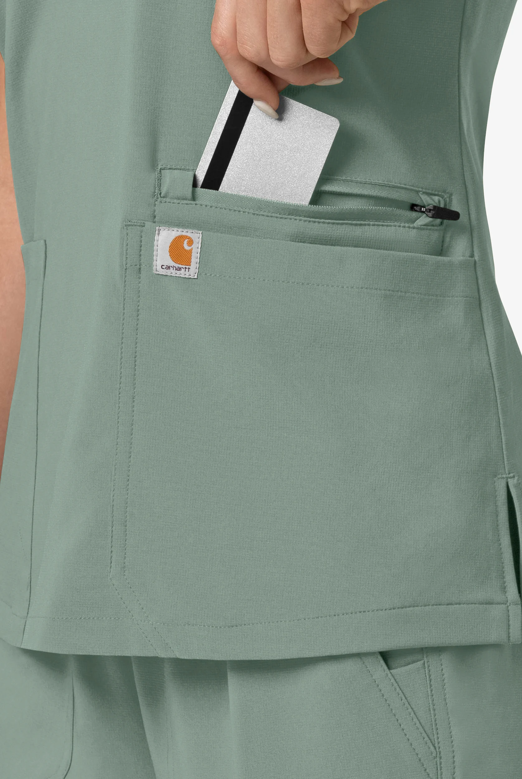 Carhartt Cross-Flex Force Women's 3-Pocket STRETCH Knit Panel Scrub Top