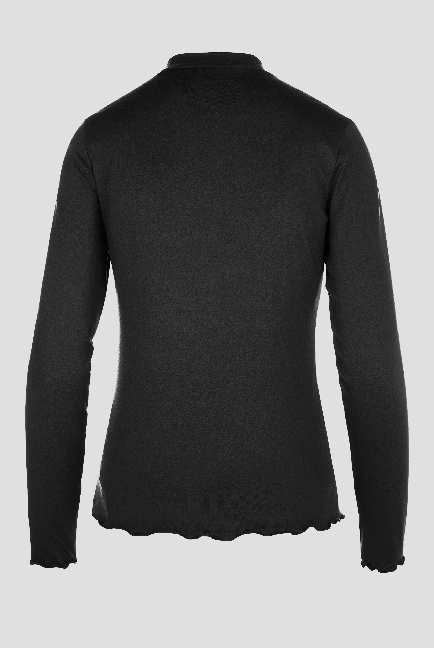 Camiseta médica Med Couture Layers STRETCH con cuello de imitación con borde merrow para mujer