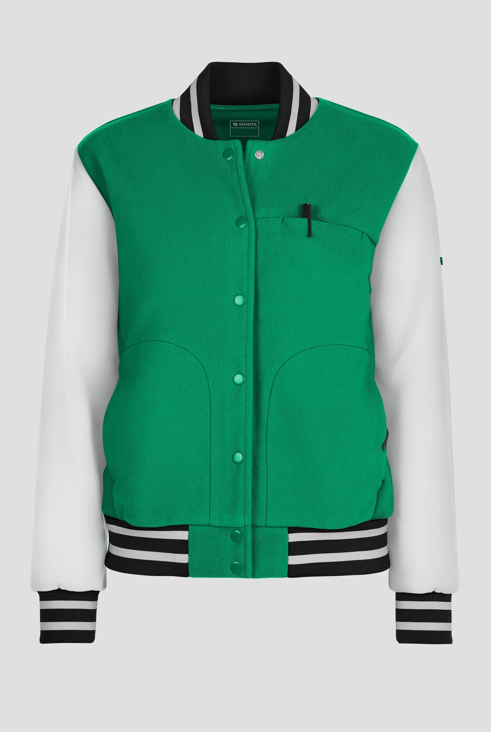 Infinity Pursuit Women's 3-Pocket STRETCH Sports Bomber Scrub Jacket