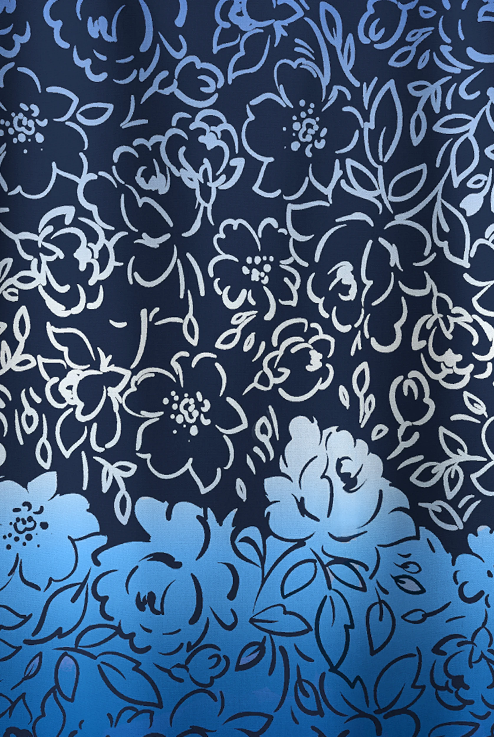 UA Cascading Gradient Navy Women's 2-Pocket Scallop Neck Print Top