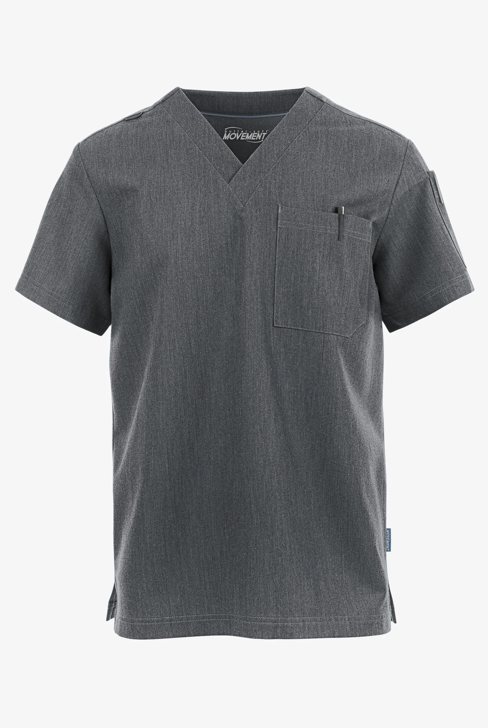 Camisa médica MOVEMENT BY BUTTER-SOFT Mars con cuello en V y 2 bolsillos para hombre