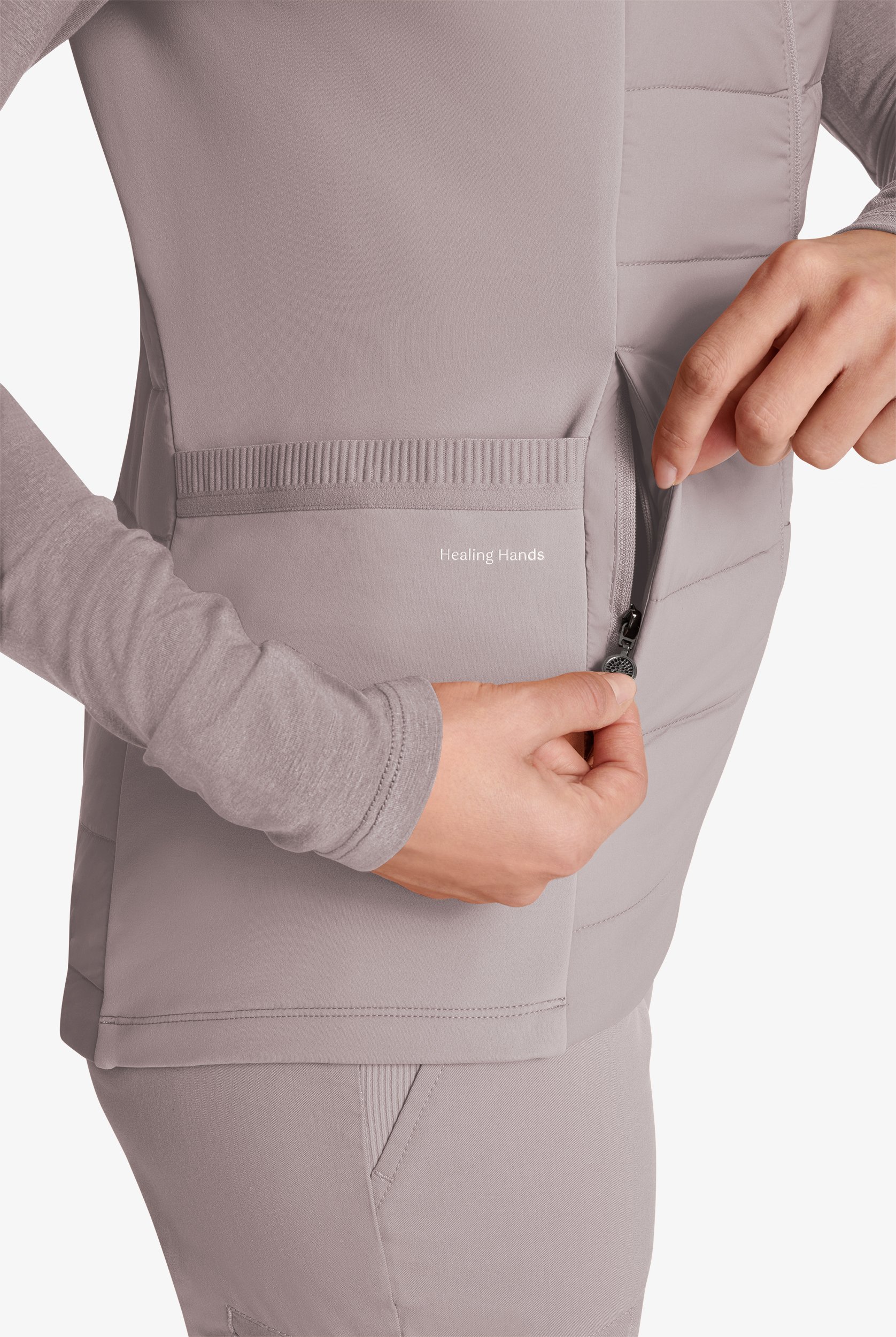 Healing Hands Purple Label Khloe Women's 7-Pocket Zip Front Quilted Scrub Vest