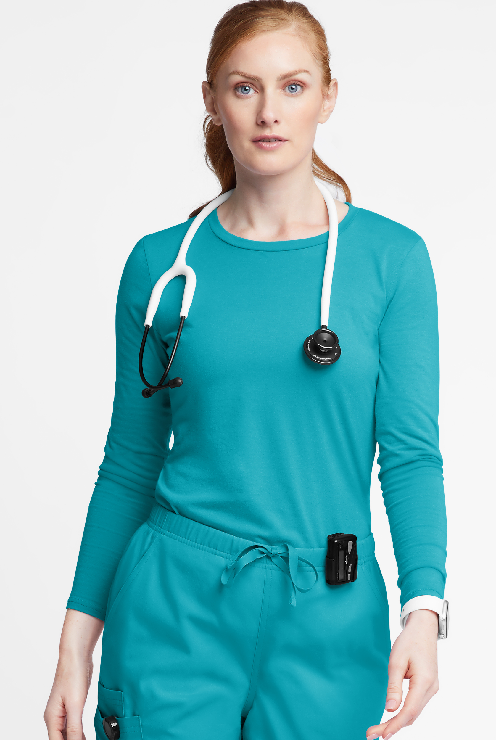 Butter-Soft Originals Women's STRETCH Cotton-Rich Long Sleeve Crew Neck Knit Underscrub