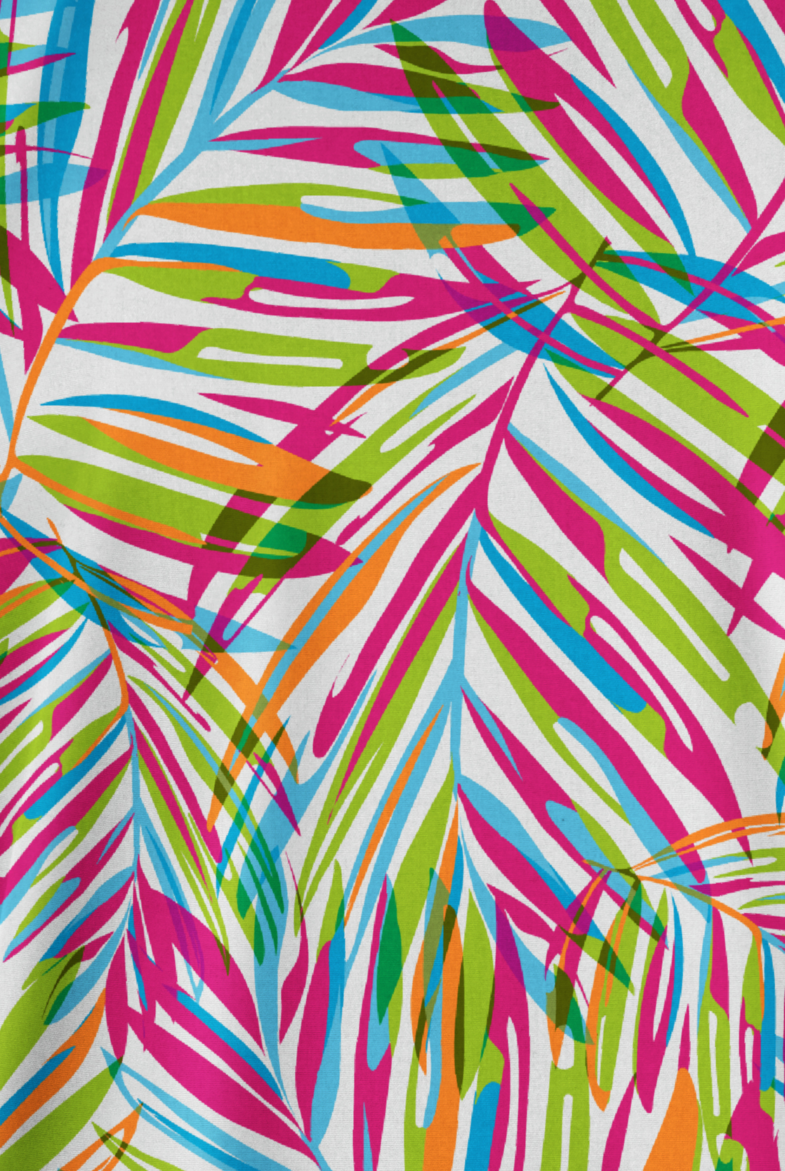 Butter-Soft Originals Palm Paradise White Women's 2-Pocket V-Neck Print Scrub Top