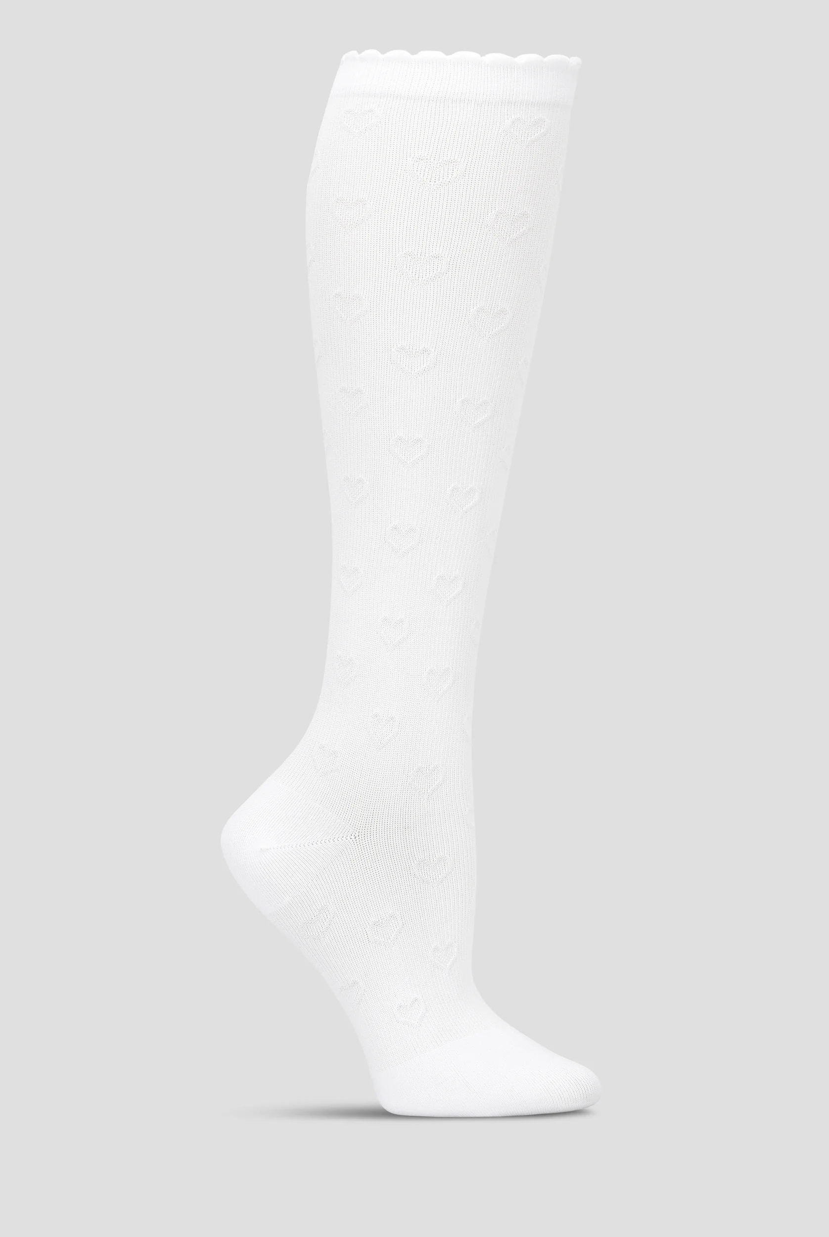 Nurse Mates Textured Raised Hearts Women's 12-14 mmHg Light Compression Socks