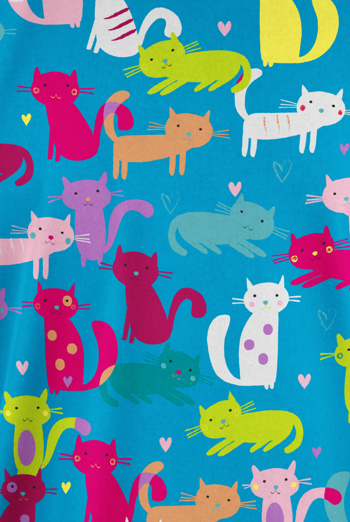 Blusa m&eacute;dica estampada Butter-Soft Originals Meow Meow Turquoise con cuello en V y 2 bolsillos para mujer