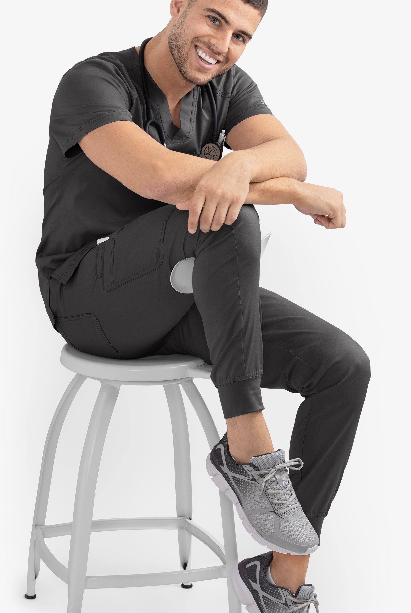 Pantal&oacute;n m&eacute;dico Maevn Matrix STRETCH estilo jogger con media cintura elastizada y 5 bolsillos para hombre 