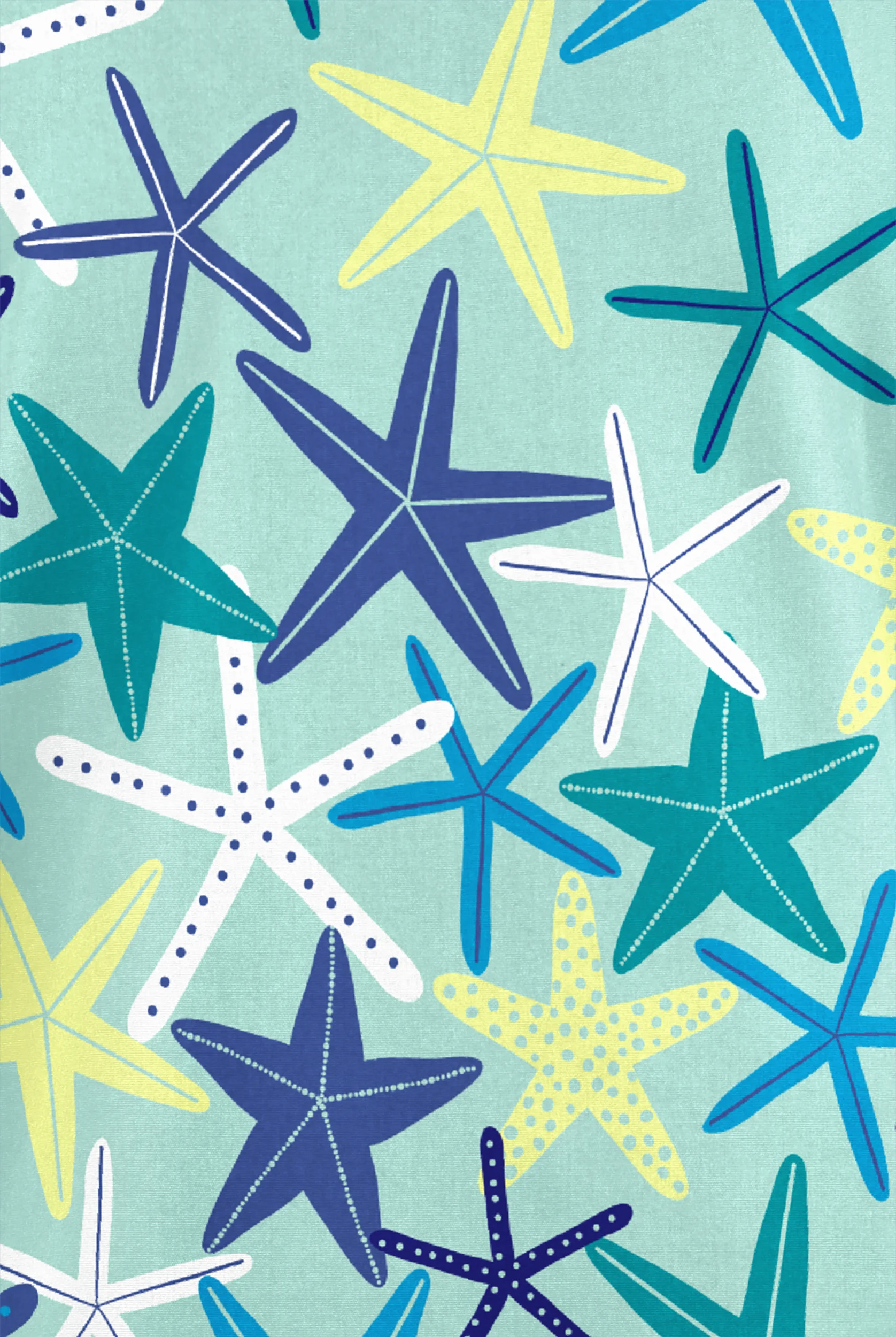 Butter-Soft Originals Lucky Star Salt Blue Women's 2-Pocket V-Neck Print Scrub Top