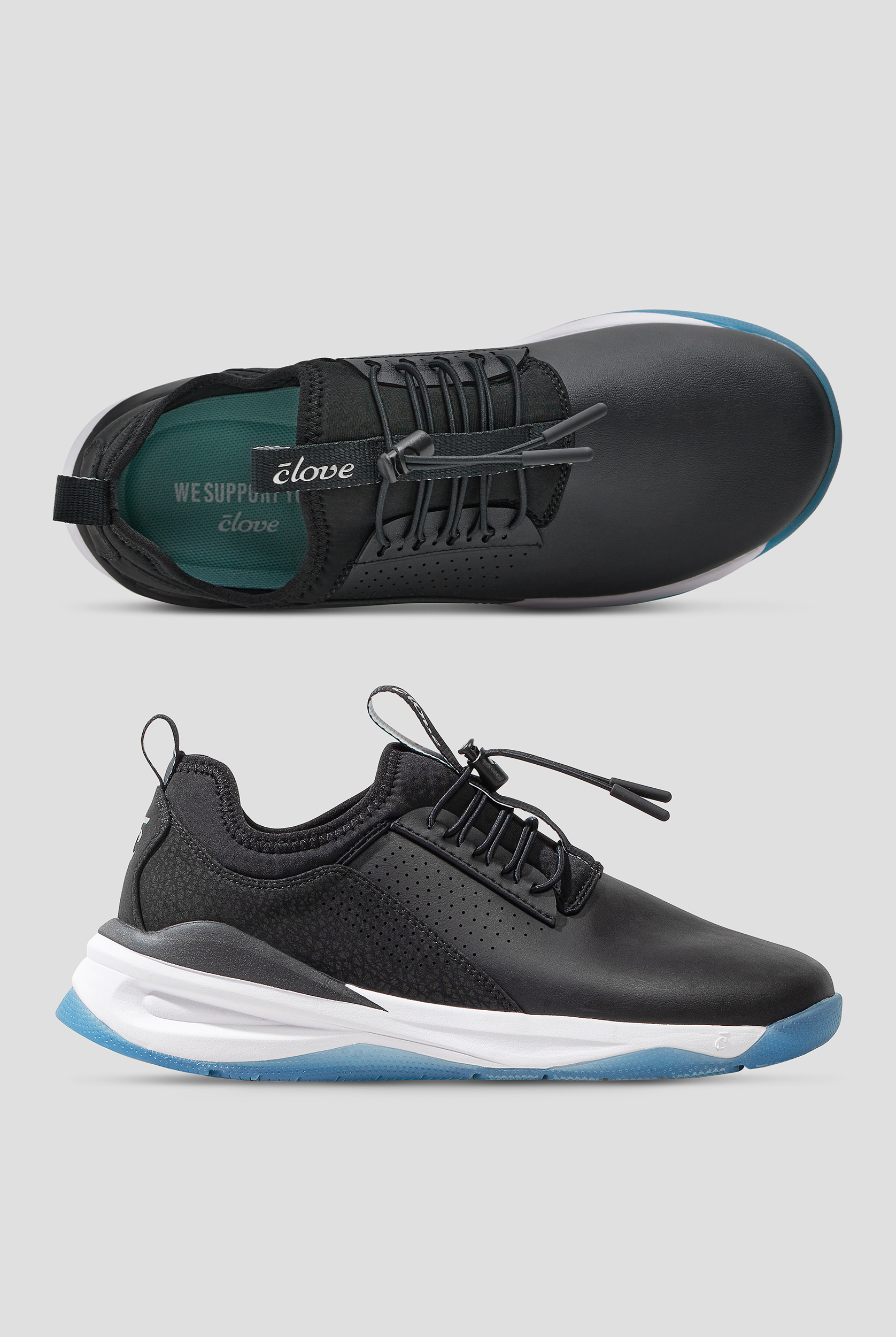 Clove Classic Night Shift Black/White Women's Bungee Athletic Shoe