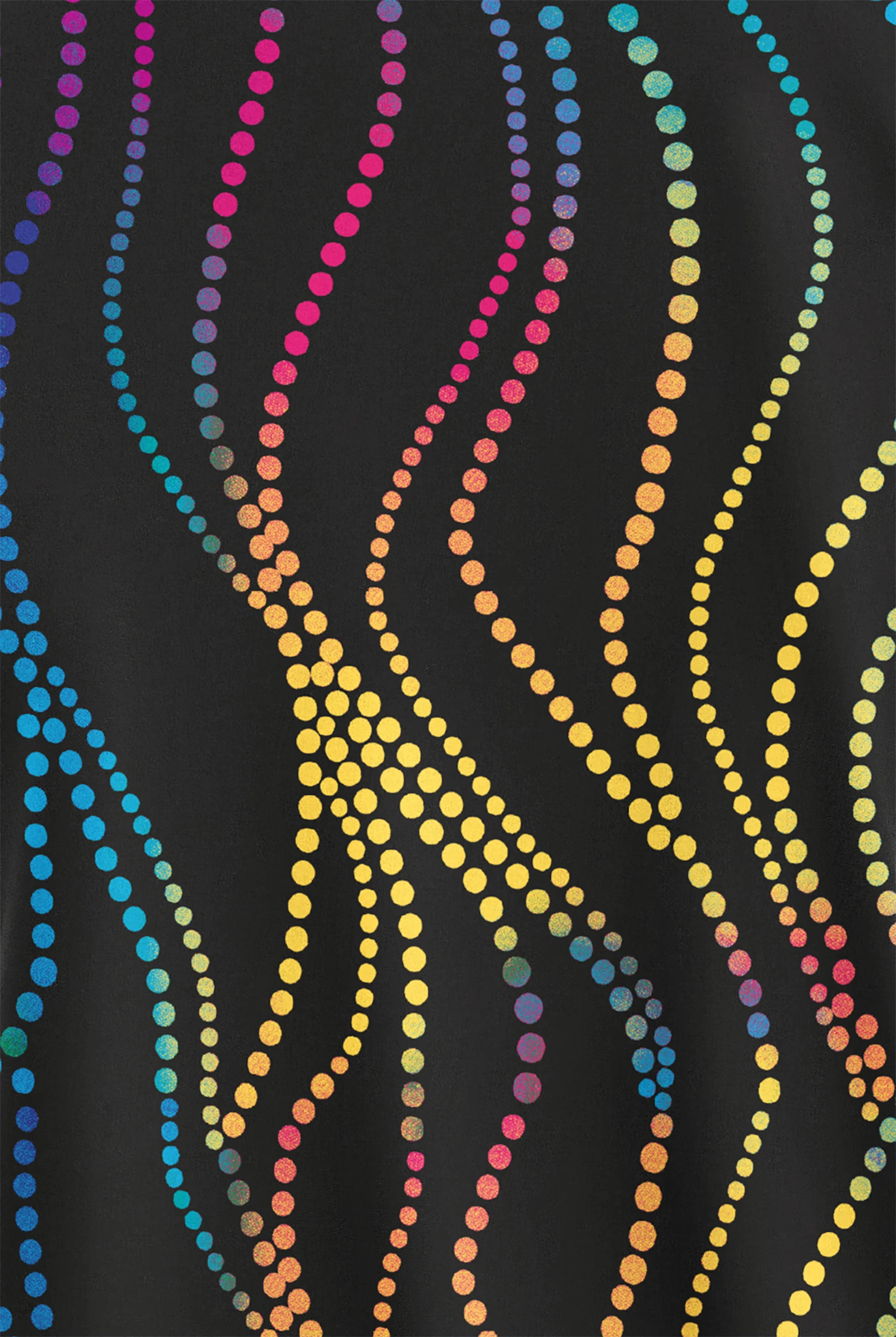 Blusa médica estampada UA Butter-Soft STRETCH Rhythmic Dots Black con cuello en V y 2 bolsillos para mujer