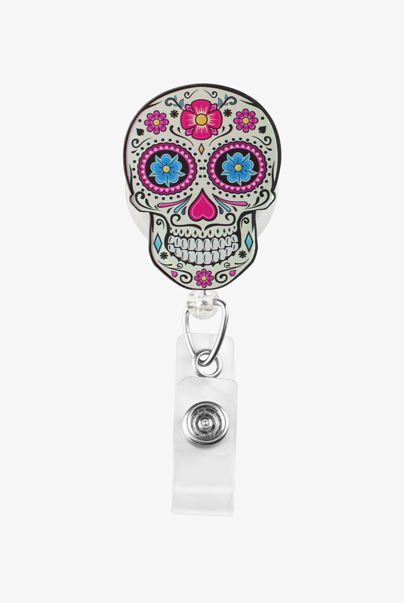 Outside the Box Sugar Skull Acrylic ID Badge Holder