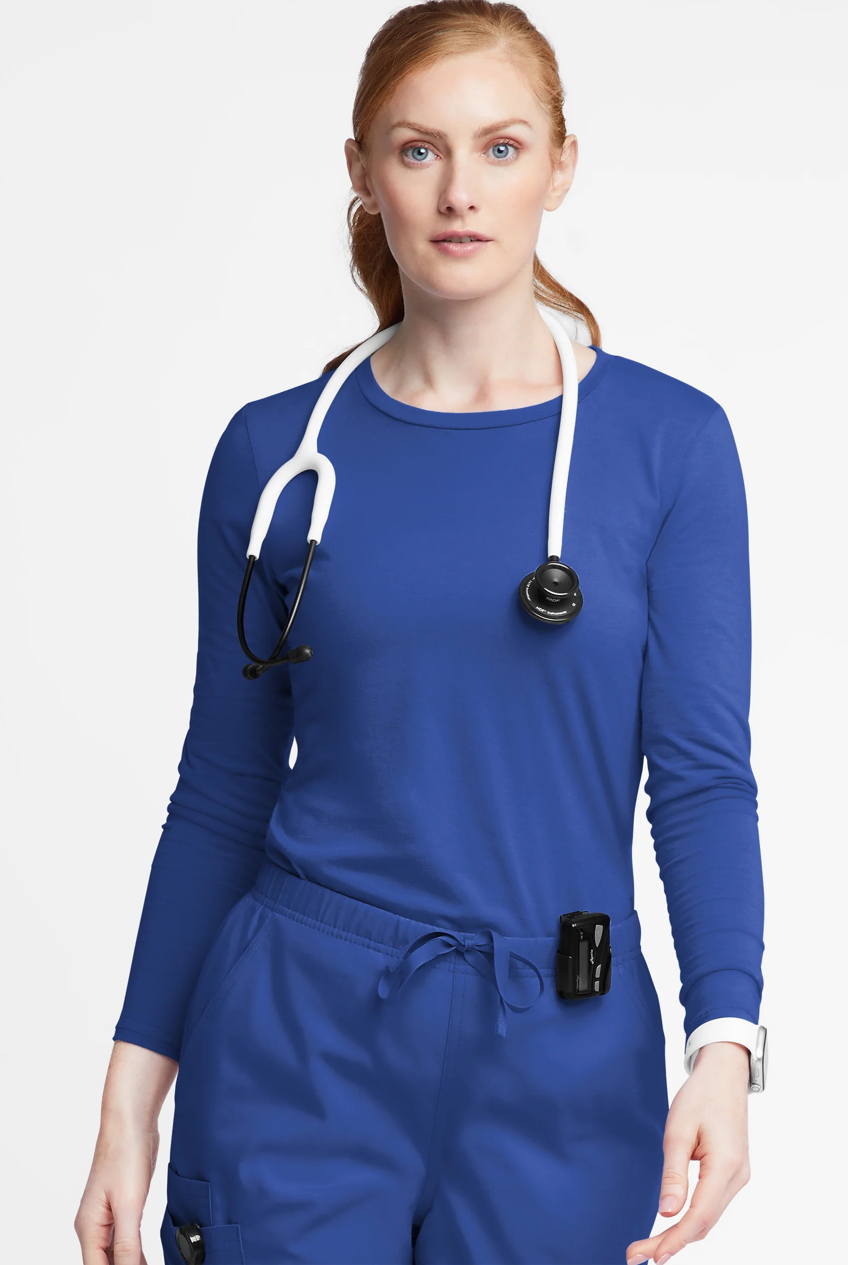 Butter-Soft Originals Women's STRETCH Cotton-Rich Long Sleeve Crew Neck Knit Underscrub