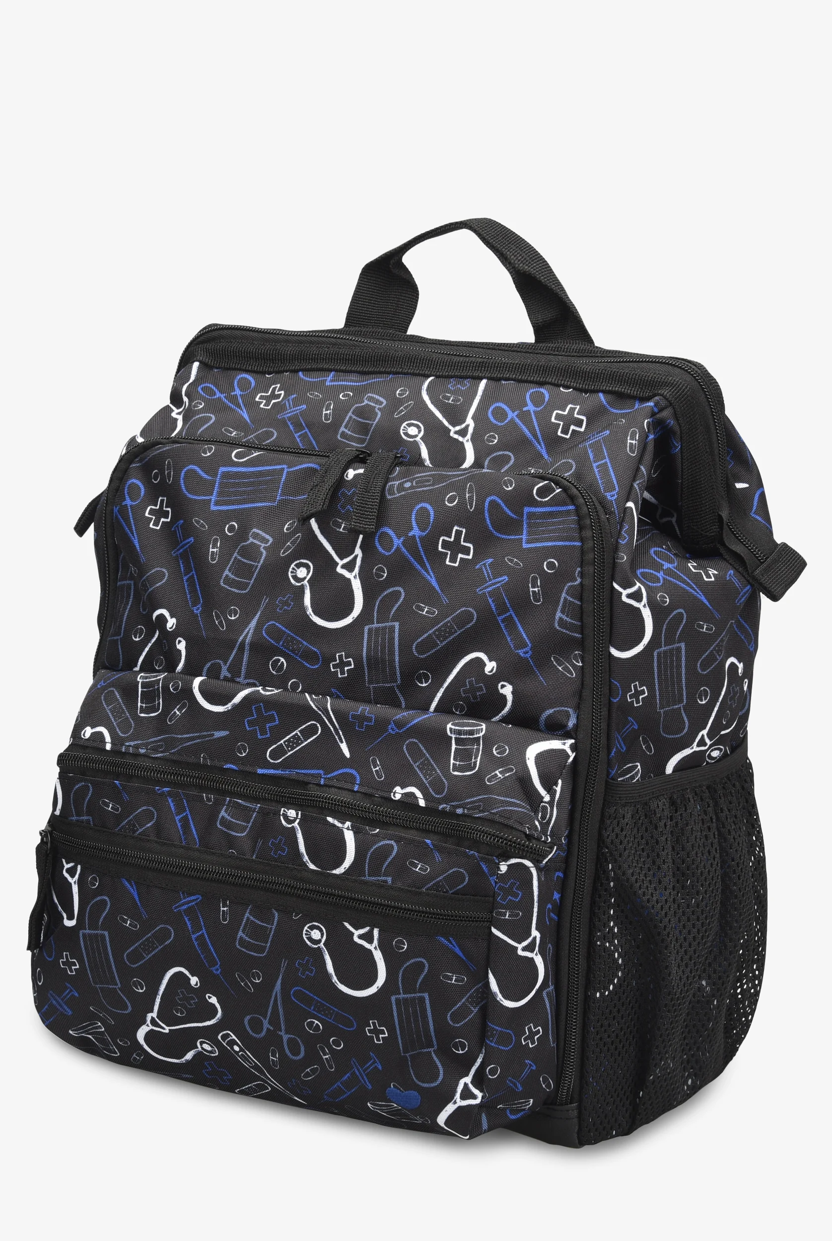 Nurse Mates Black Medical Pattern Women's Nursing Backpack