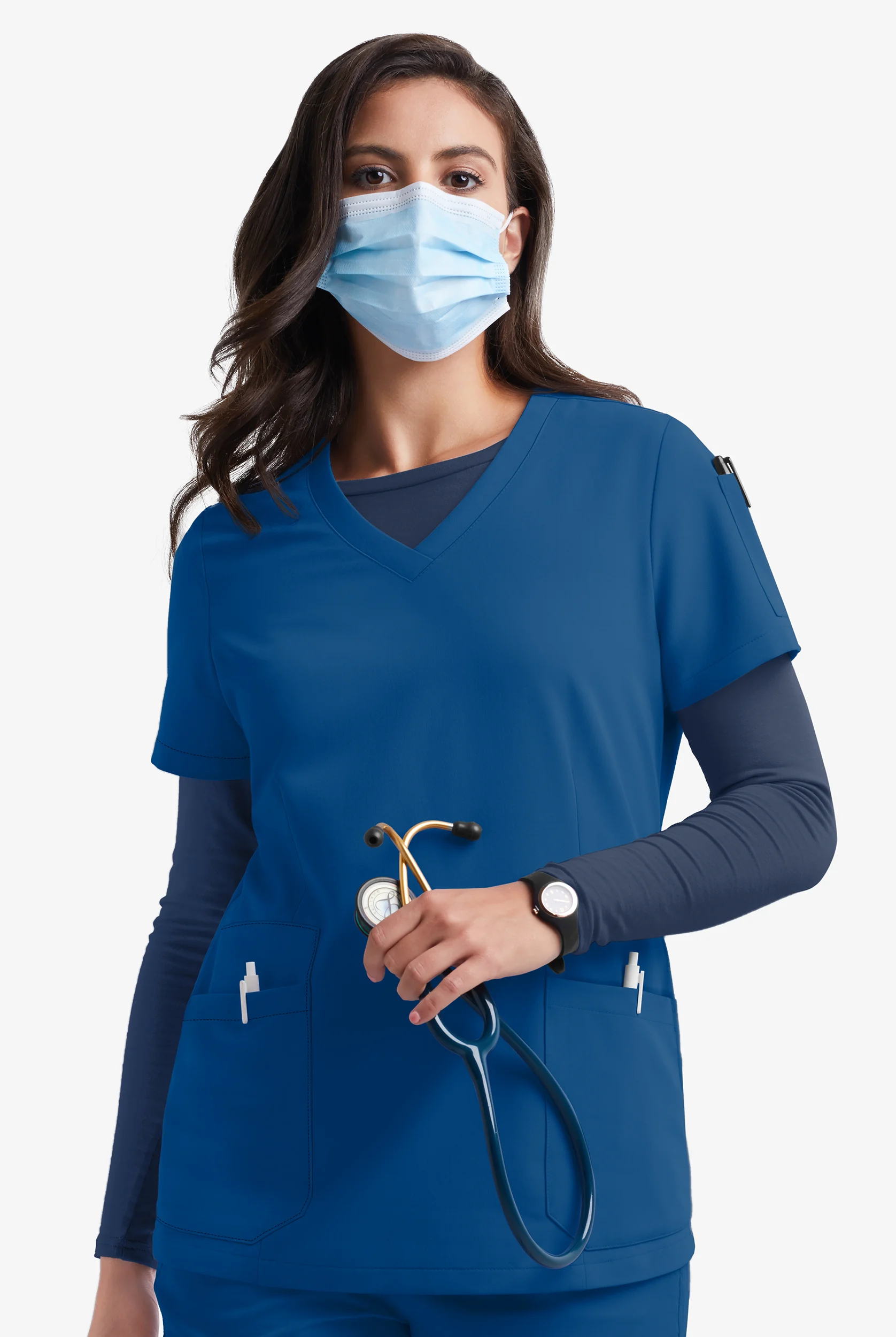 MOVEMENT by Butter-Soft STRETCH Antares Women's 6-Pocket V-Neck Scrub Top