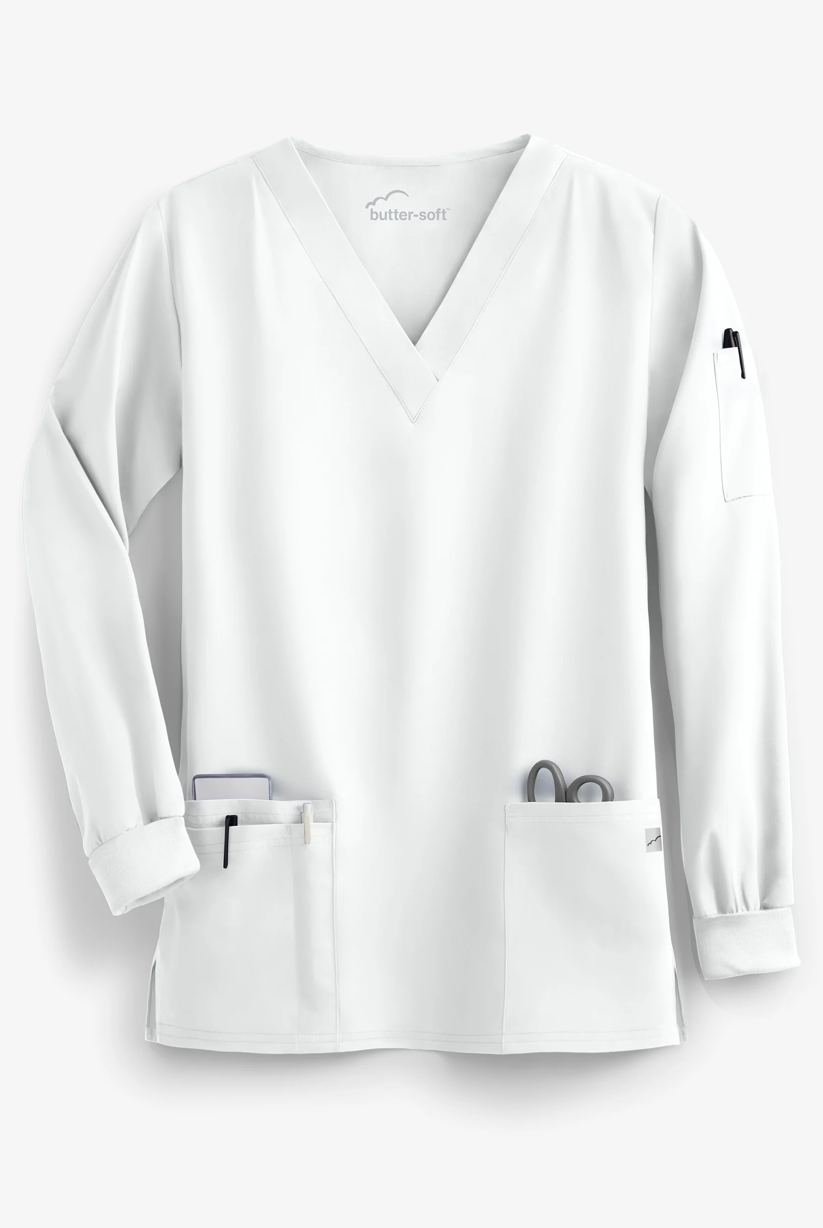 Butter-Soft Core Unisex 5-Pocket Long Sleeve Scrub Top