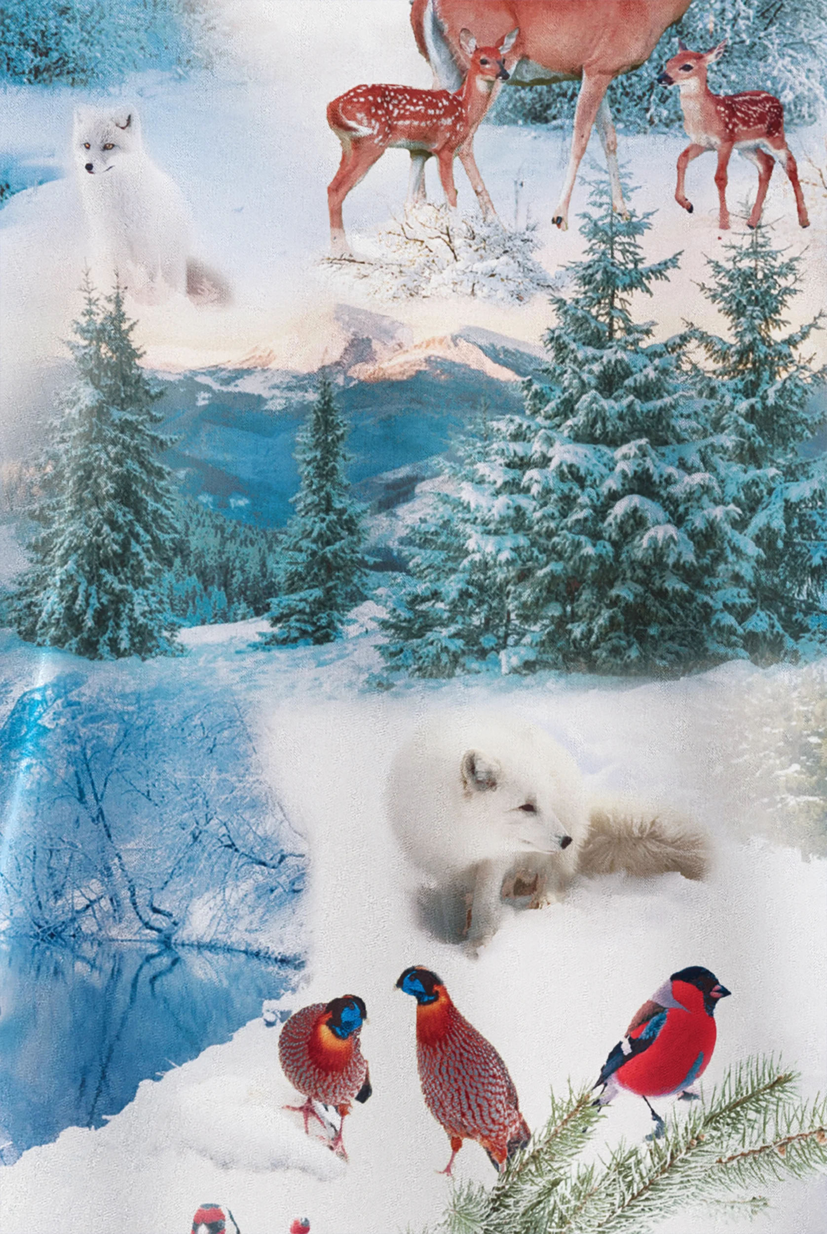 Easy STRETCH Aspen Wonderland Hunter Women's 2-Pocket V-Neck Print Scrub Top