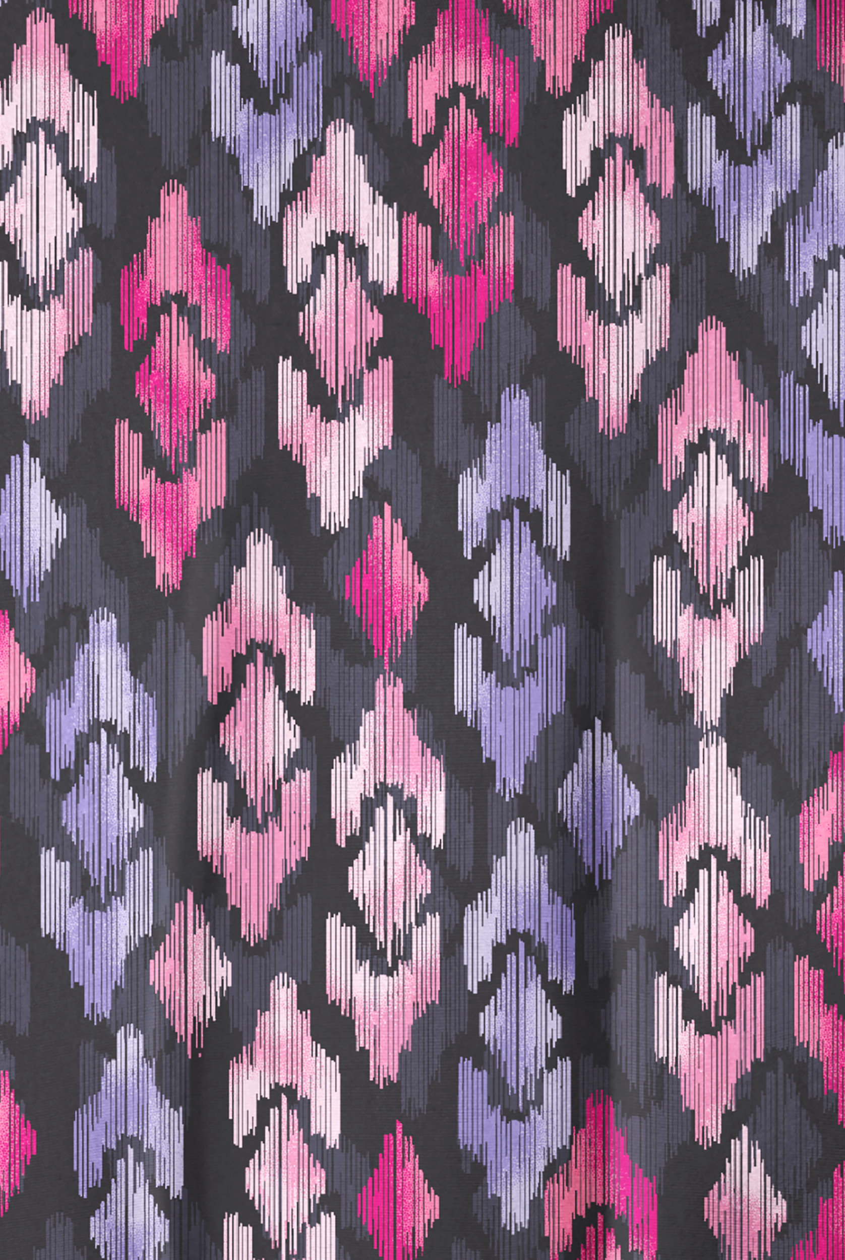 Butter-Soft Royal Ikat Women's 2-Pocket Mock Wrap Print Scrub Top