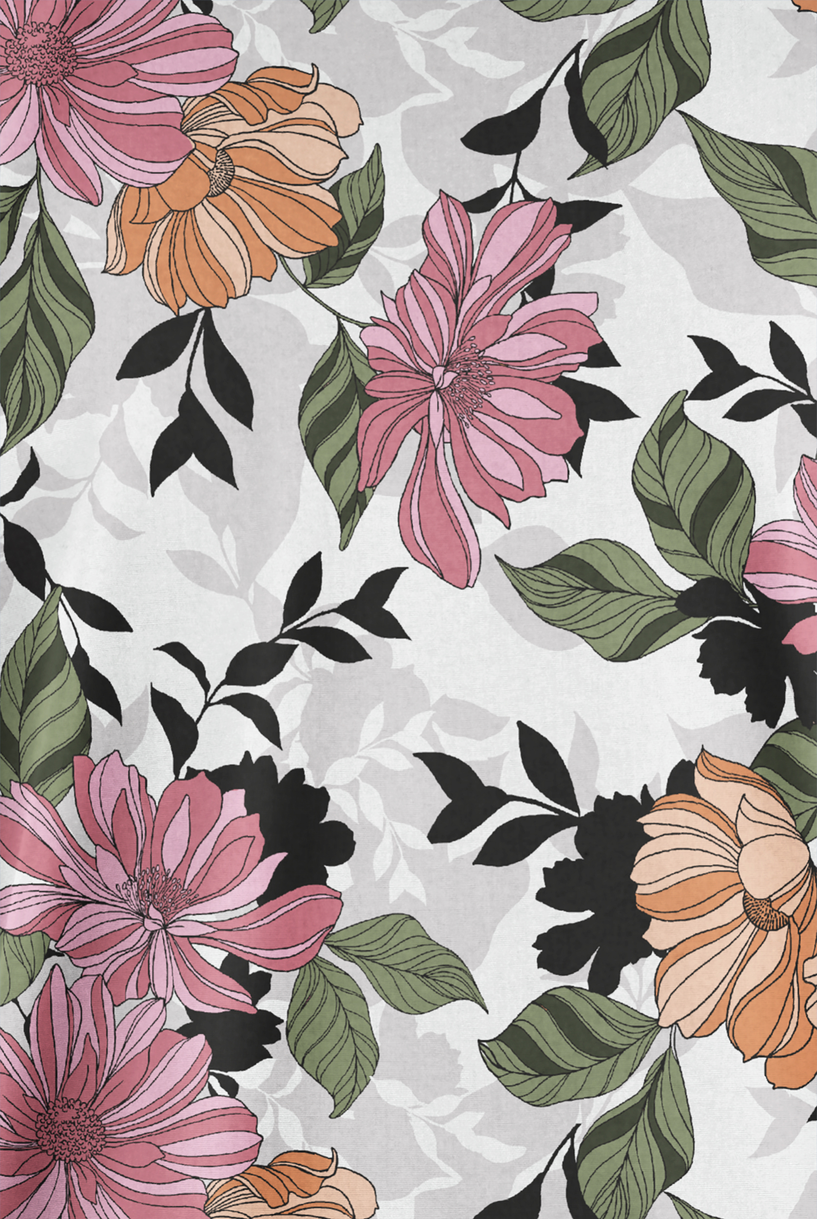 Butter-Soft Originals Floral Fantasy Cosmo Pink Women's 2-Pocket V-Neck Print Scrub Top