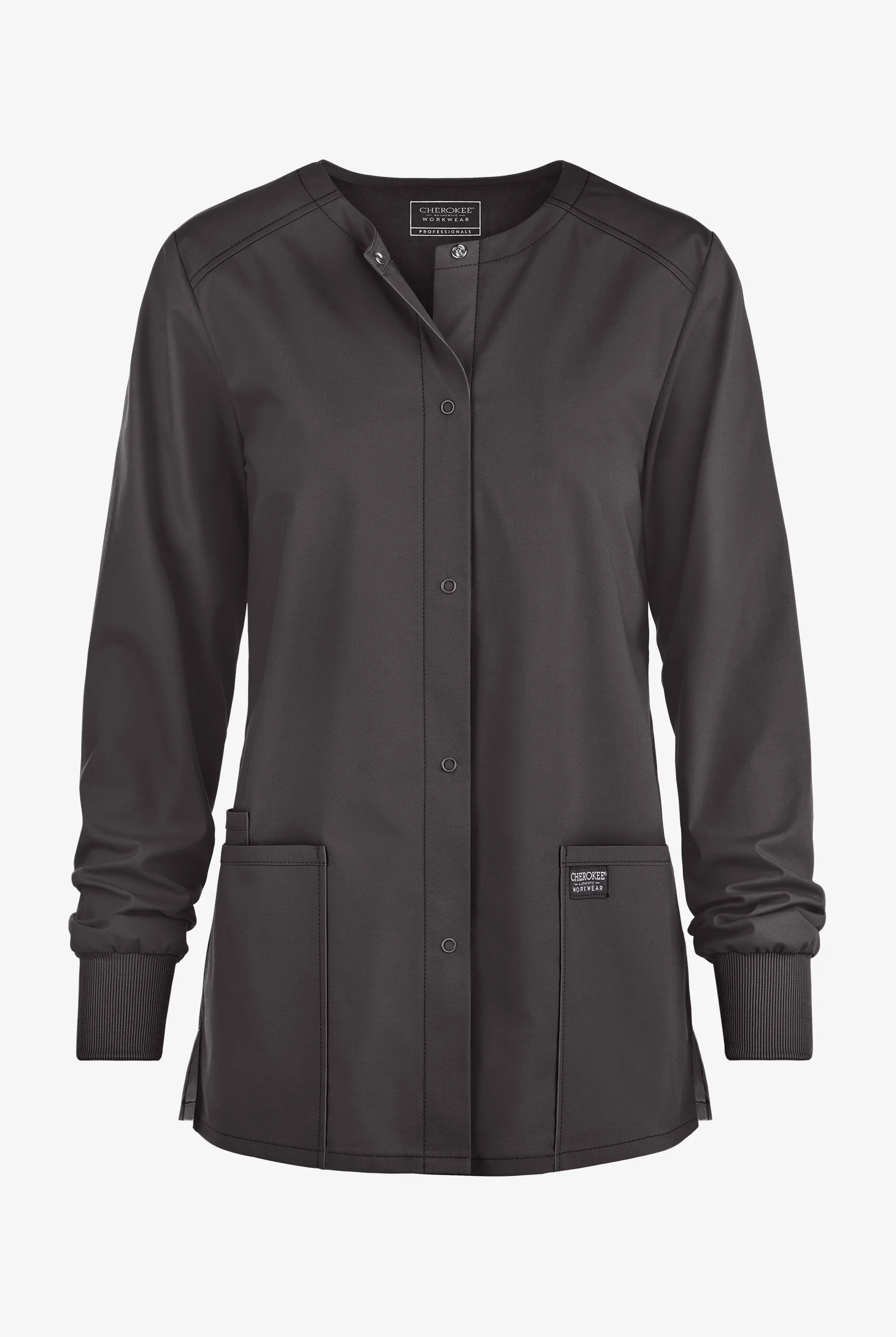 Cherokee Workwear Professionals Women's 3-Pocket STRETCH Snap Front Scrub Jacket