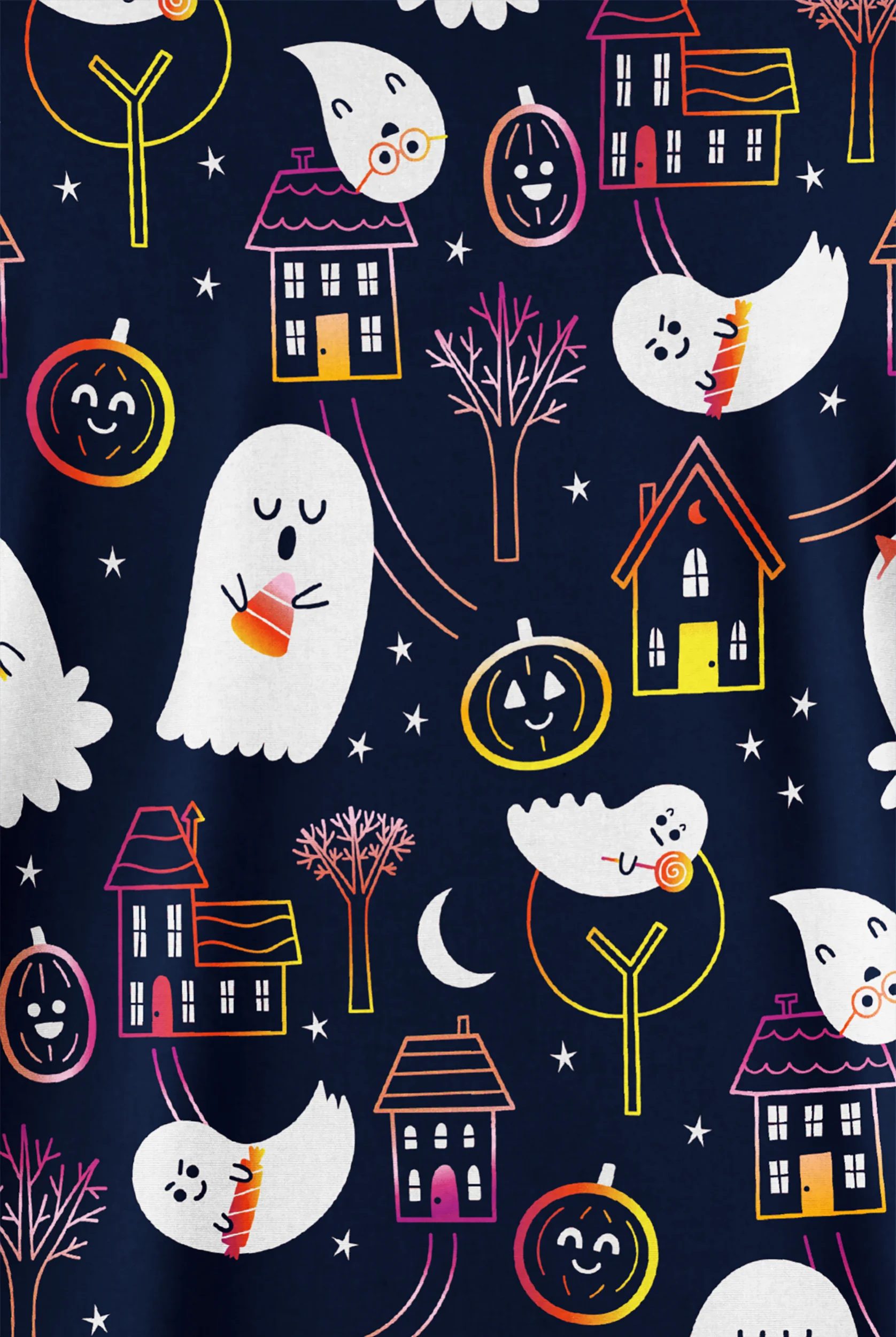 Blusa médica estampada Butter-soft Originals Free Spirits Navy con cuello en V y 2 bolsillos para mujer