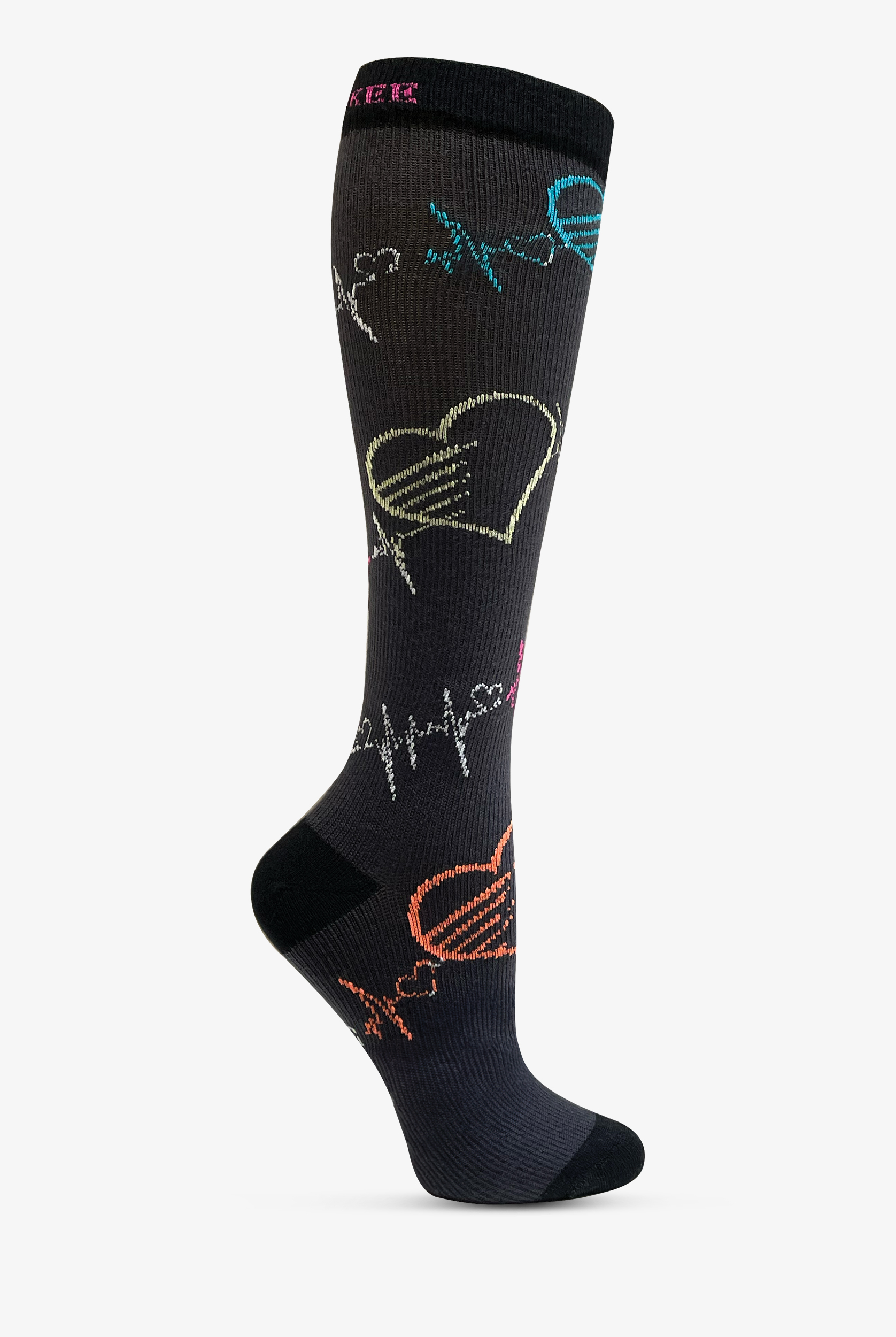 Calcetines de compresión Cherokee Pop Beats para mujer - 10-15 mmHg