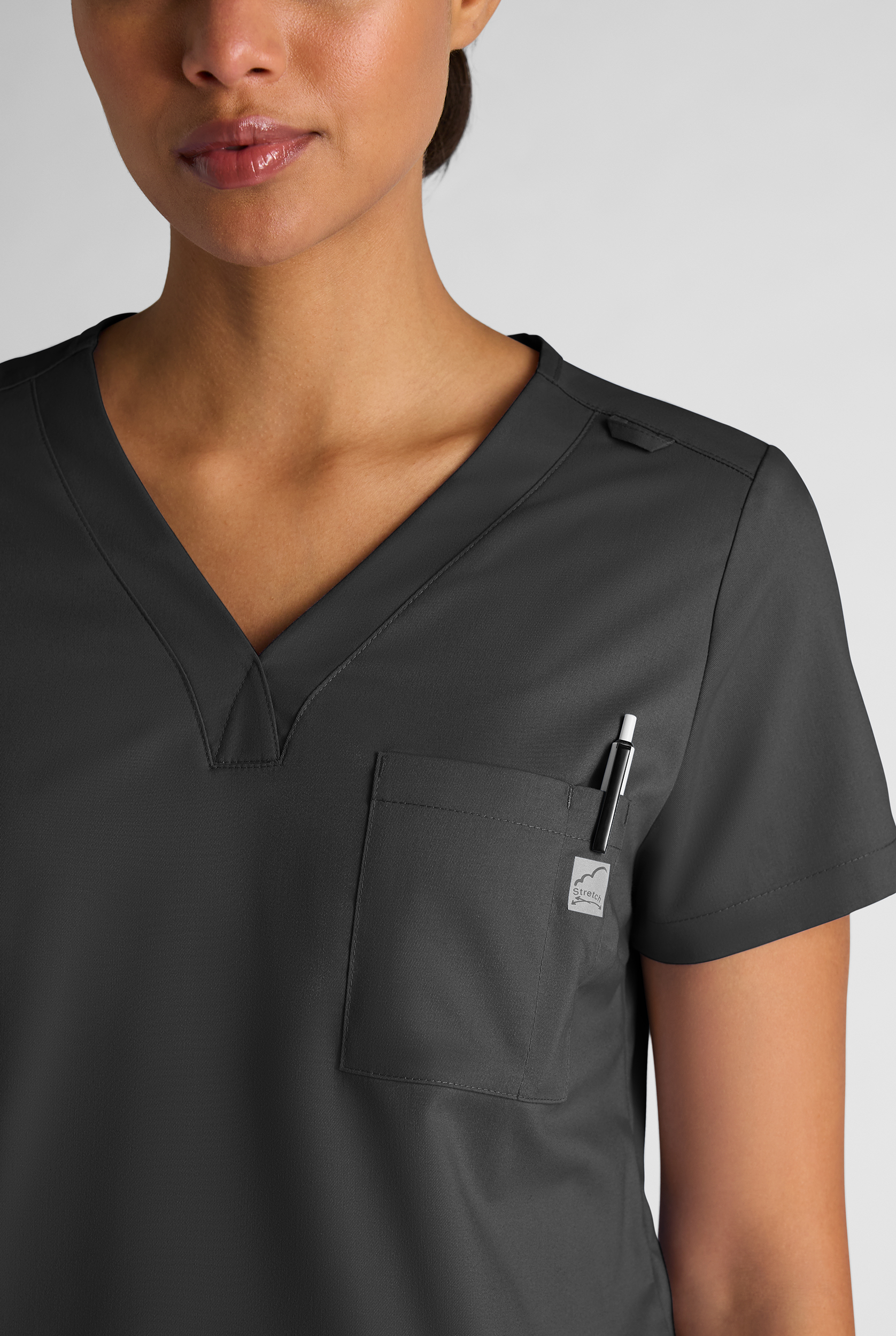 Butter-Soft STRETCH Women's 2-Pocket V-Neck Tuck-In Scrub Top
