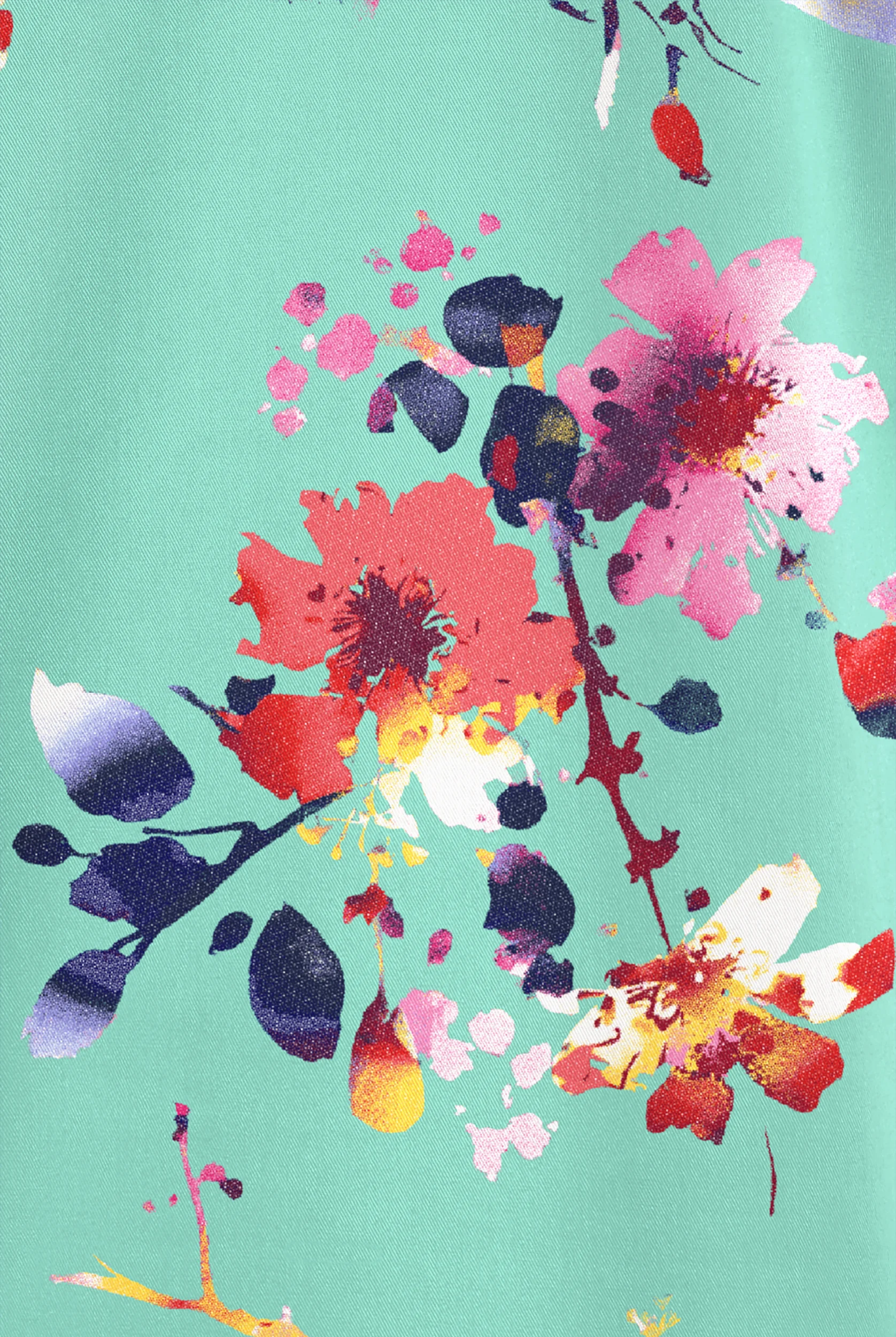 Butter-Soft STRETCH Abstract Garden Salt Blue Women's 1- Pocket Print Scrub Top