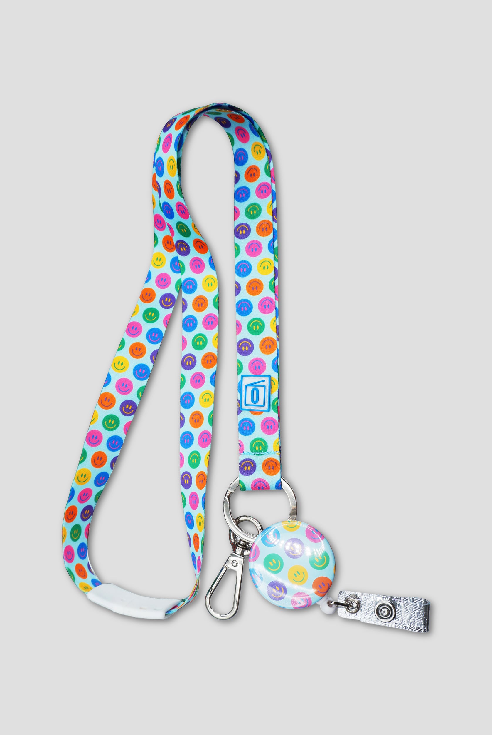 Outside the Box Smiley Icon Luxe Lanyard