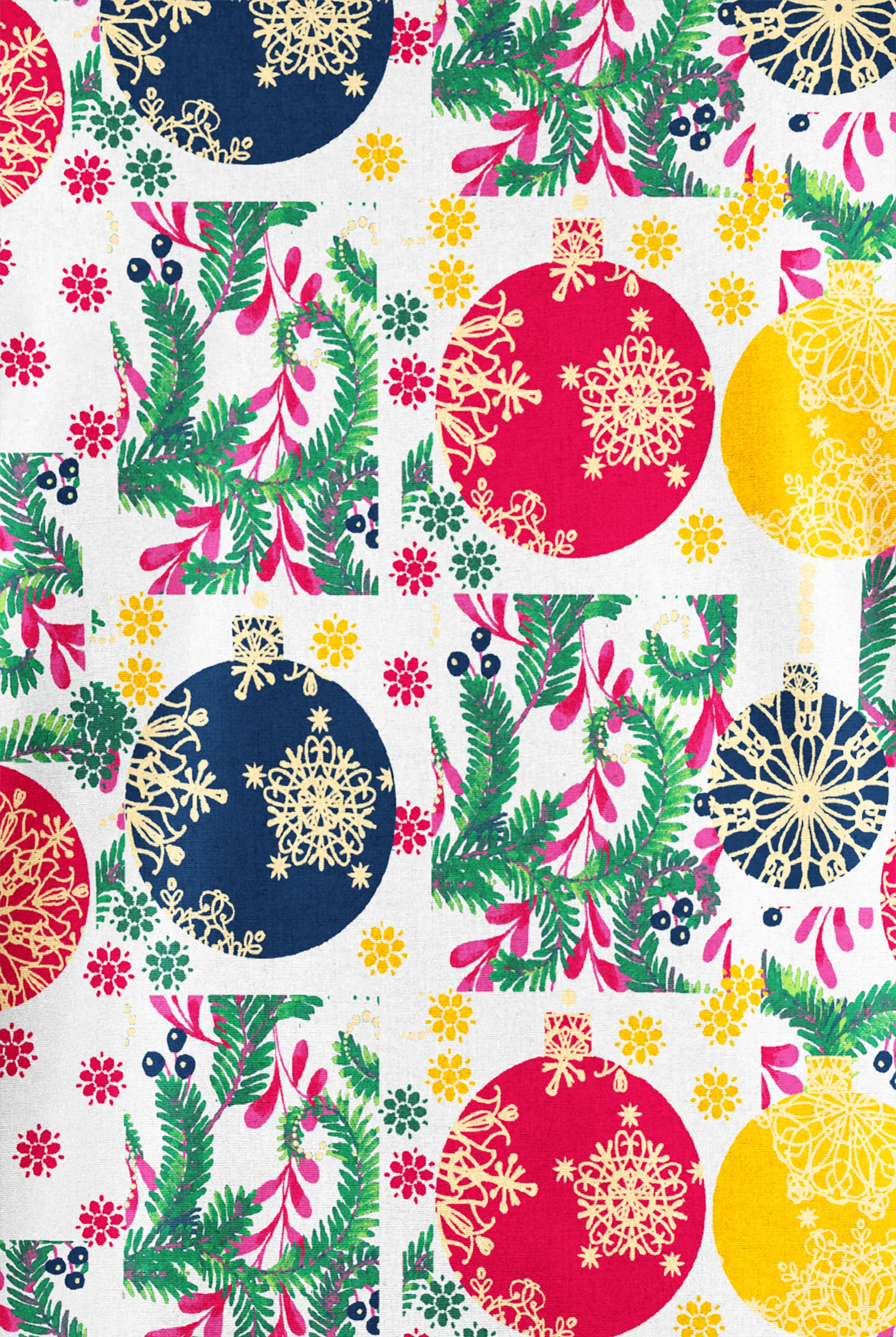 Butter-Soft Originals White Baubles And Berries  Women's 2-Pocket Classic Fit V-Neck Print Scrub Top