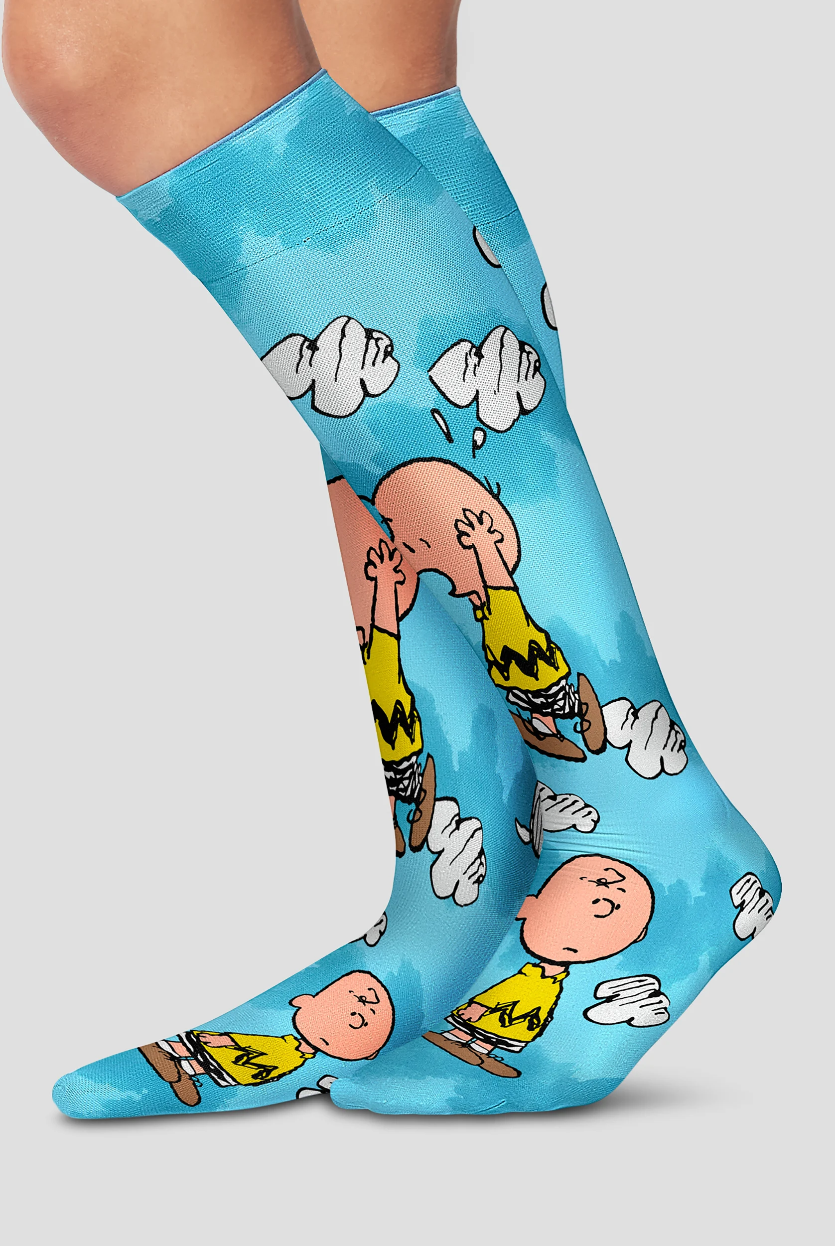 Tooniforms Peanuts Charlie Stripes Women's 8-15 mmHg Light Compression Socks